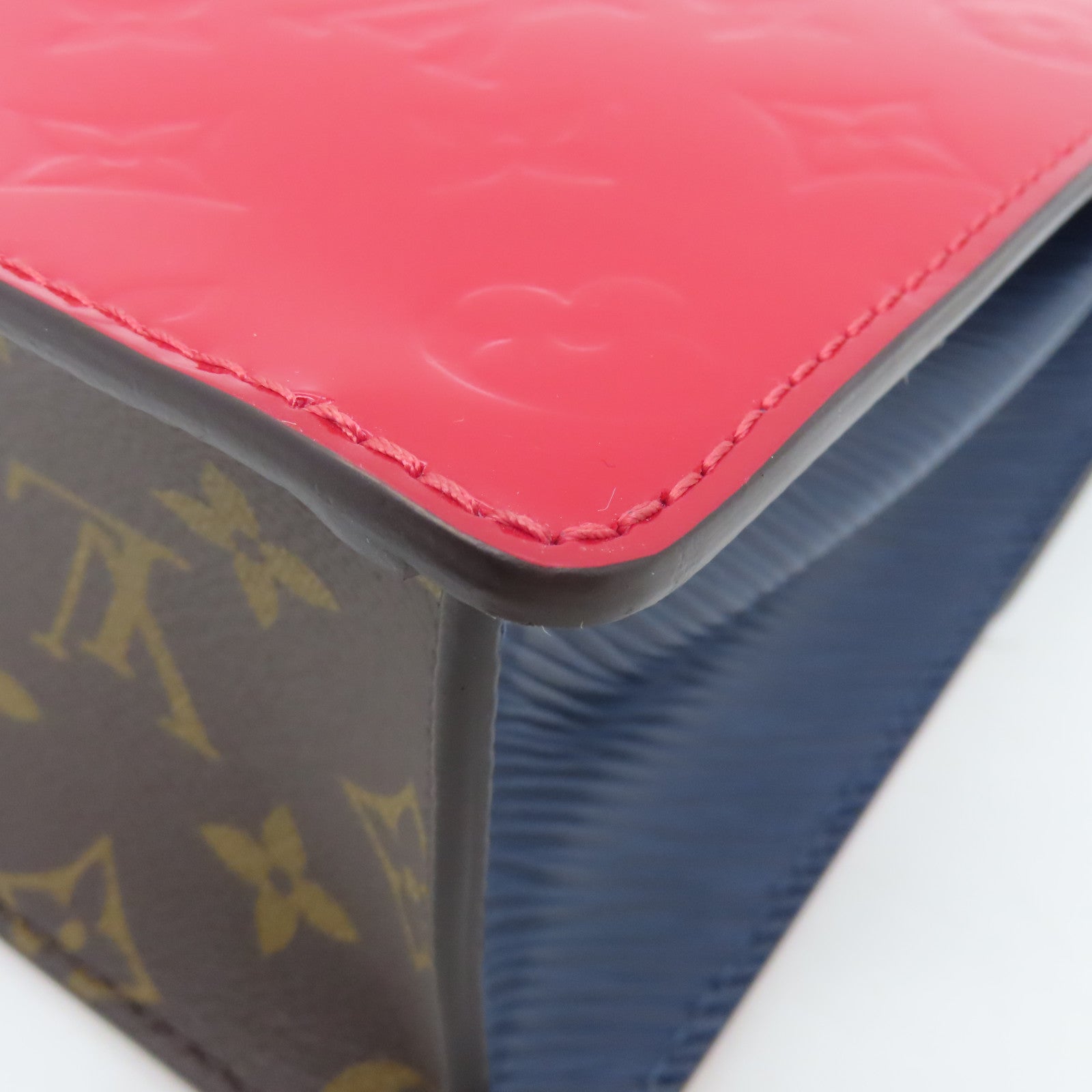 LOUIS VUITTON Monogram Vernis Spring Street金扣手挽肩背两用袋红色