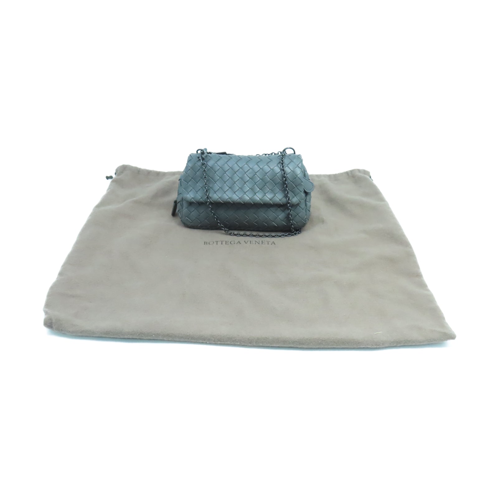 BOTTEGA VENETA 羊皮皮革Chain Shoulder肩背袋黑色