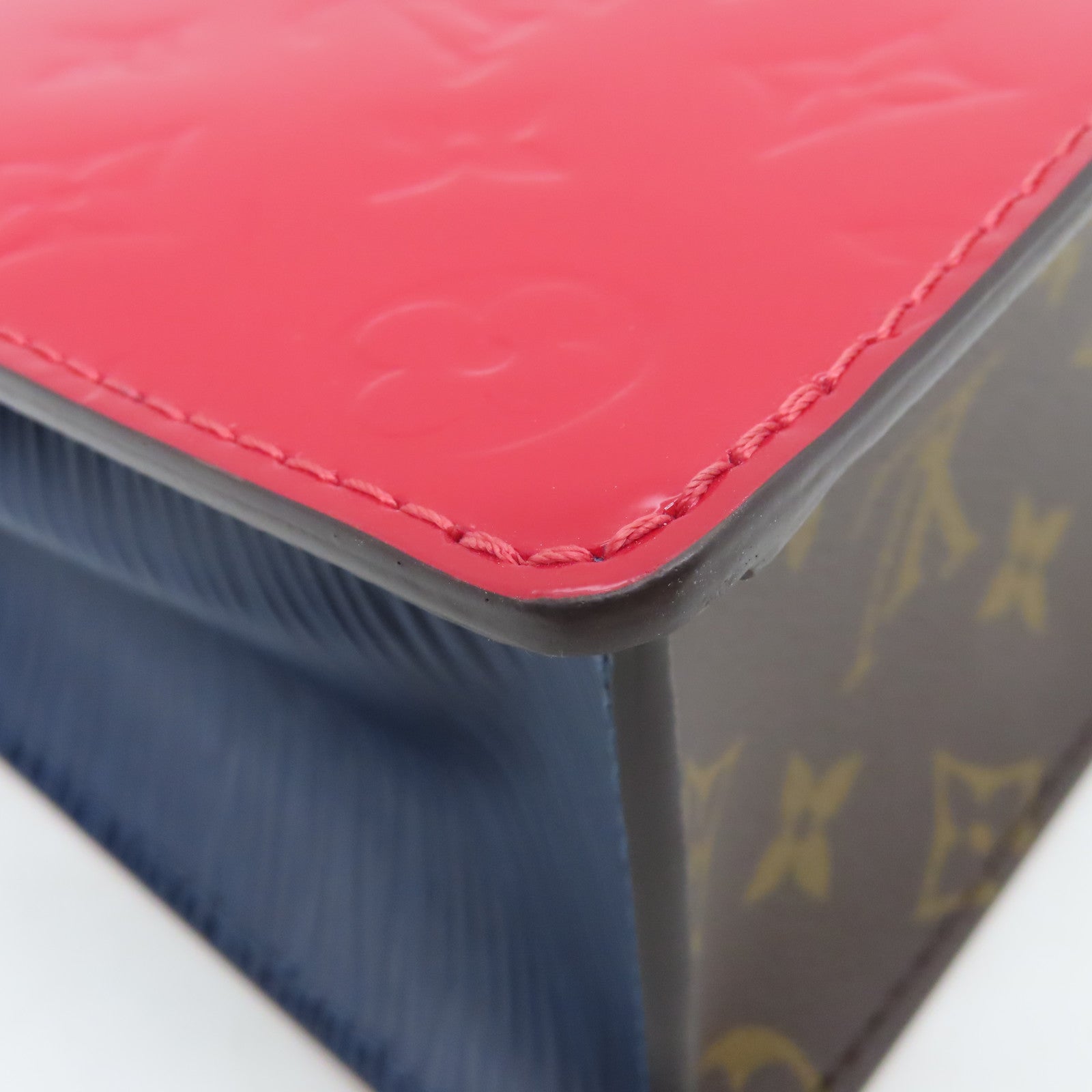 LOUIS VUITTON Monogram Vernis Spring Street金扣手挽肩背两用袋红色