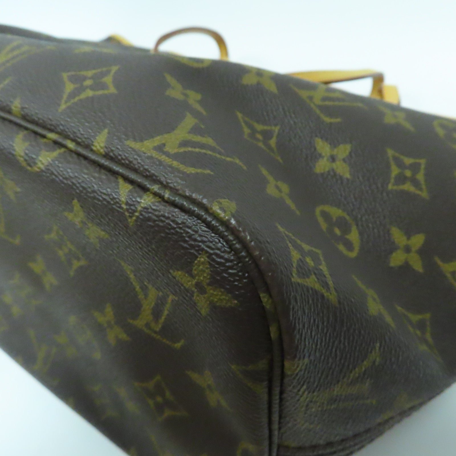 LOUIS VUITTON Monogram Neverfull MM金扣肩背袋啡色