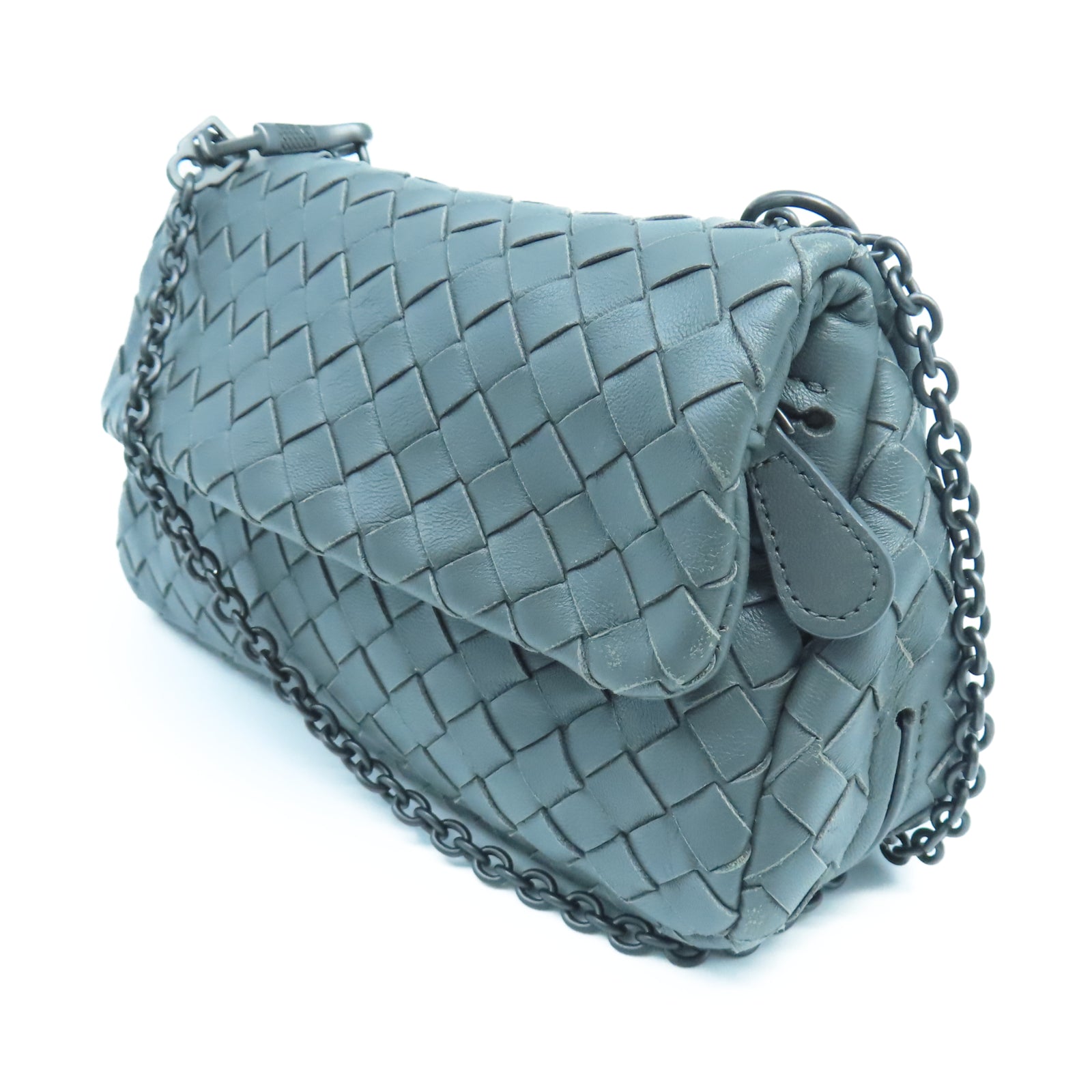 BOTTEGA VENETA 羊皮皮革Chain Shoulder肩背袋黑色