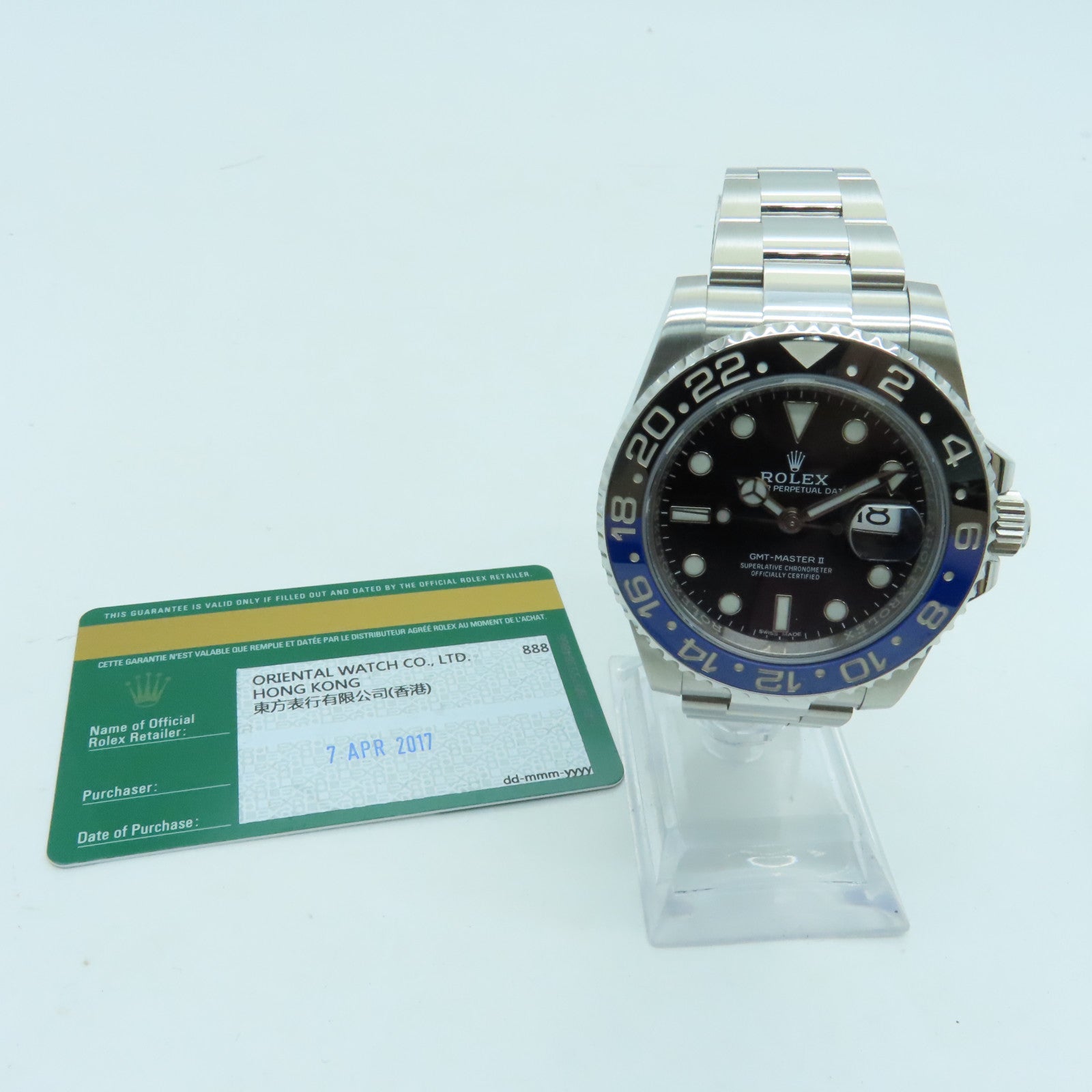ROLEX GMT MasterⅡ不鏽鋼/18K白金 手錶自動機芯黑色