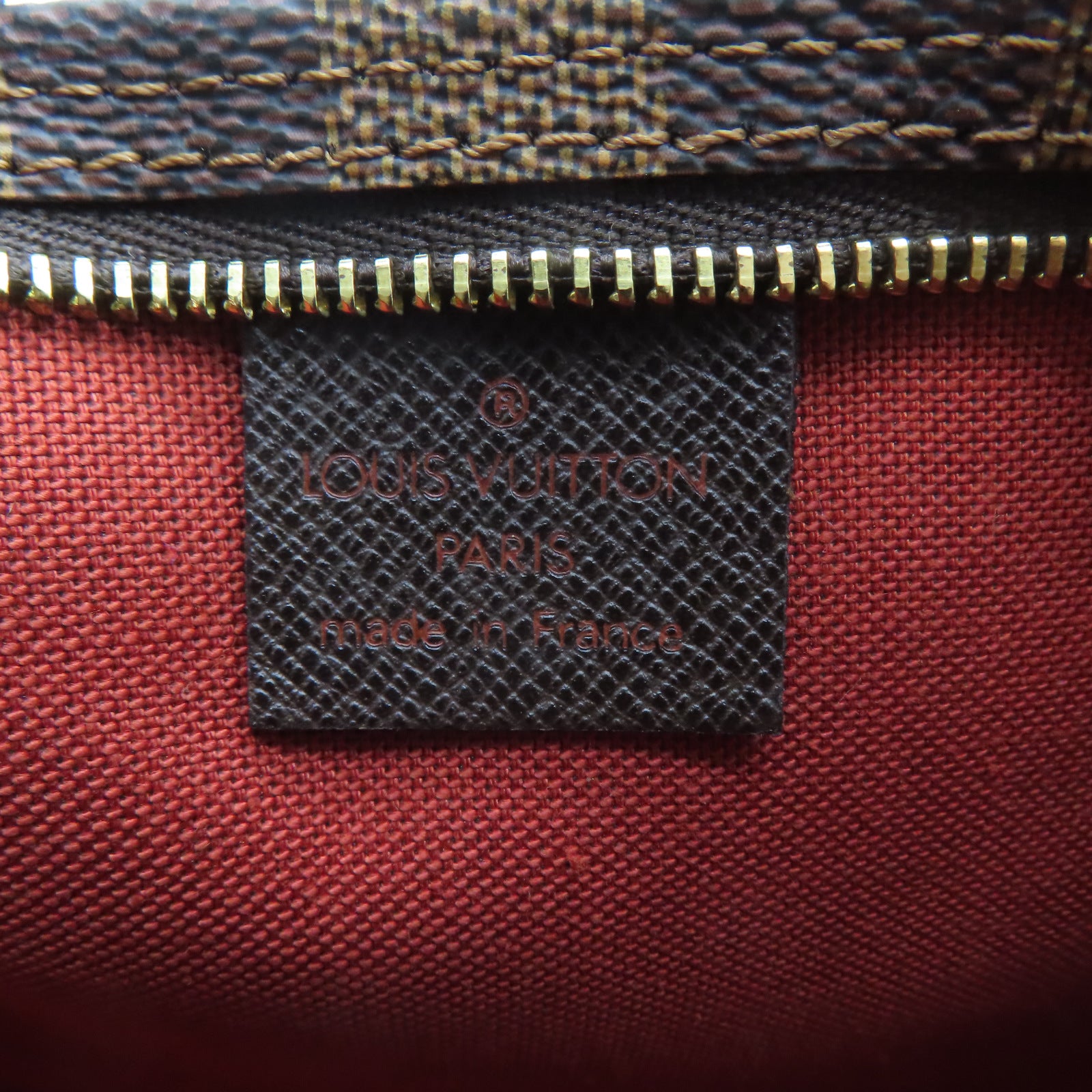 LOUIS VUITTON Damier Trousse Makeup Pouch金扣手挽袋啡色