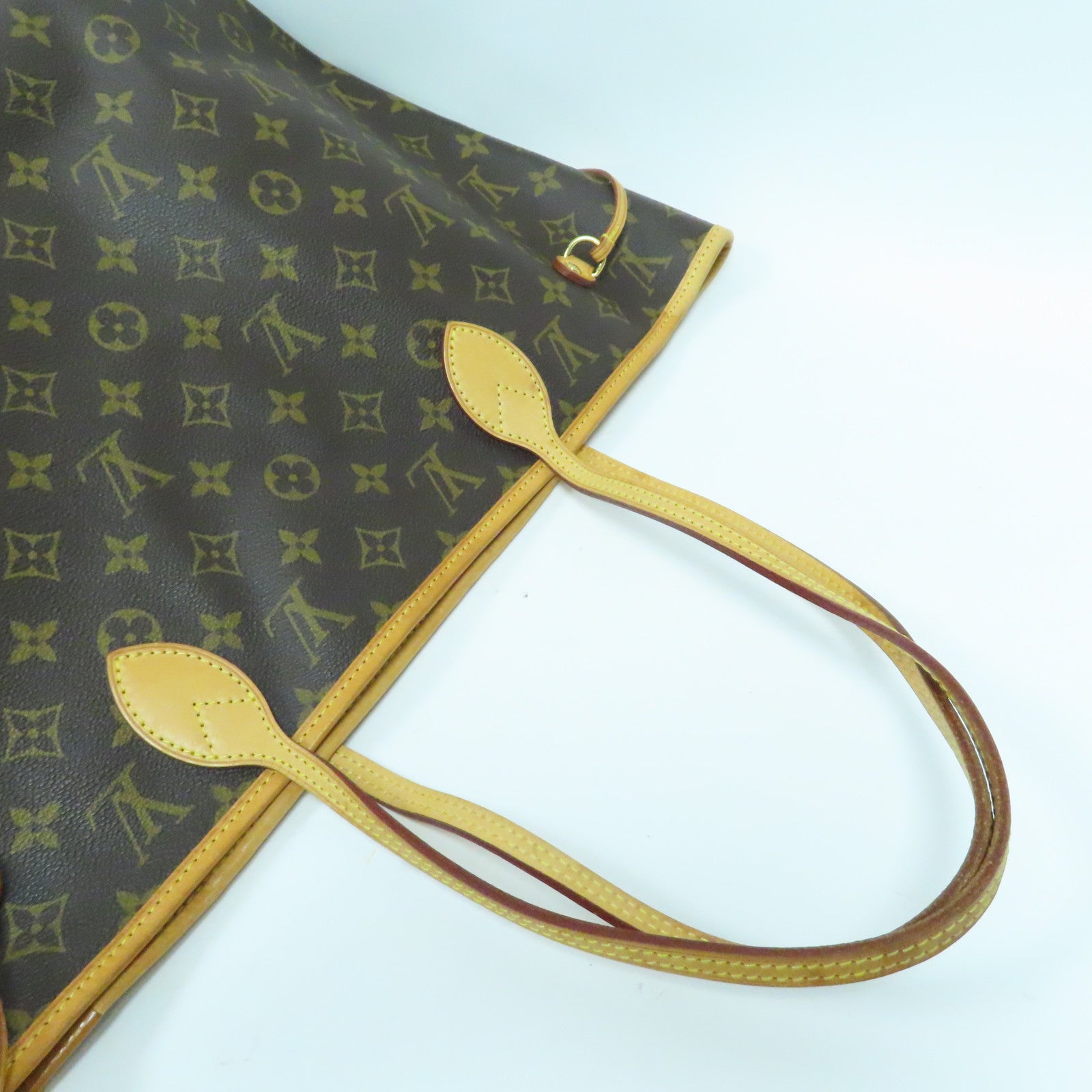 LOUIS VUITTON Monogram Neverfull MM金扣肩背袋啡色