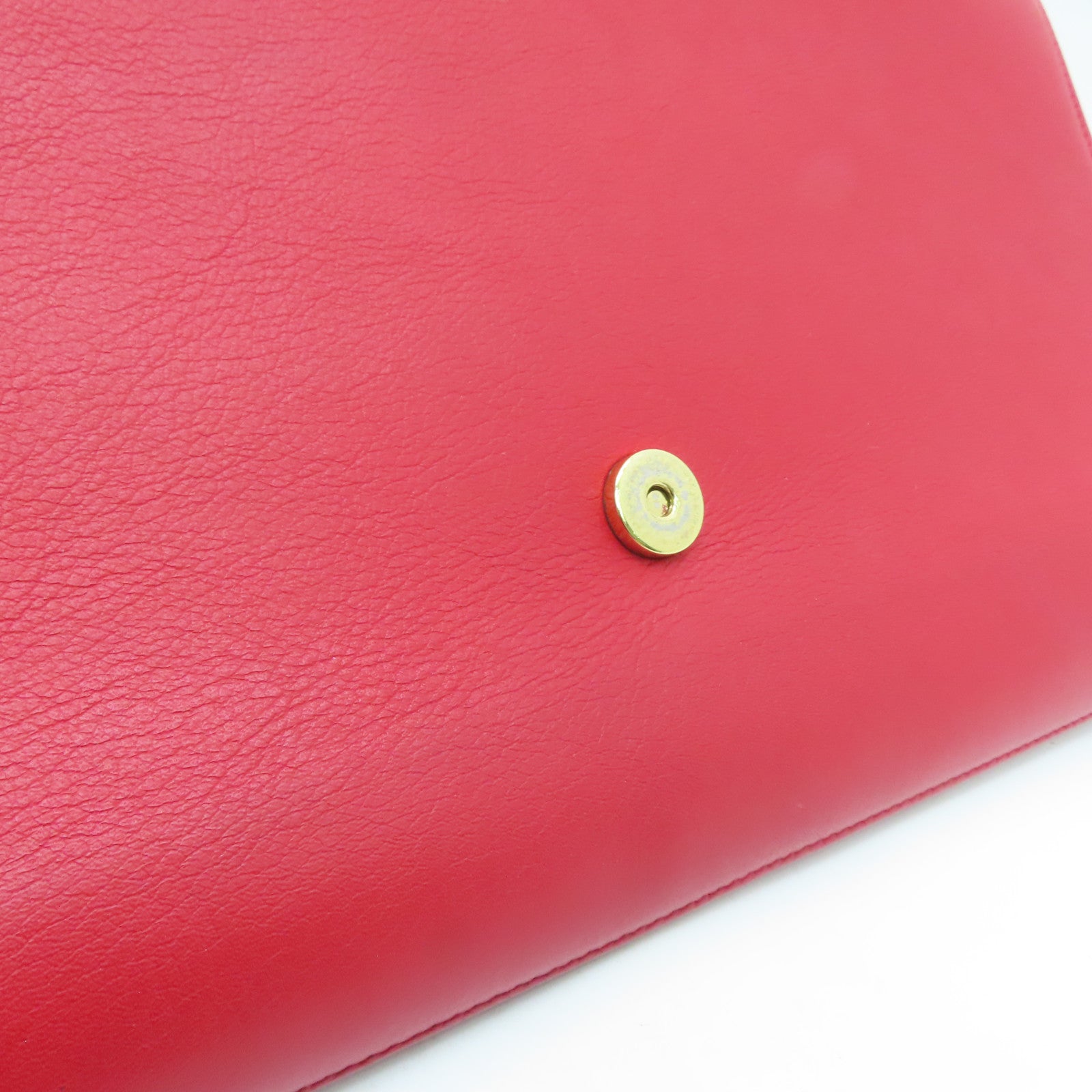 YVES SAINT LAURENT 牛皮皮革Clutch Bag金扣手拿包紅色