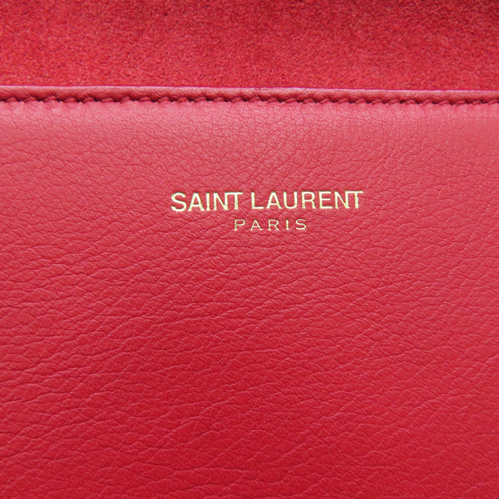 YVES SAINT LAURENT 牛皮皮革Clutch Bag金扣手拿包紅色