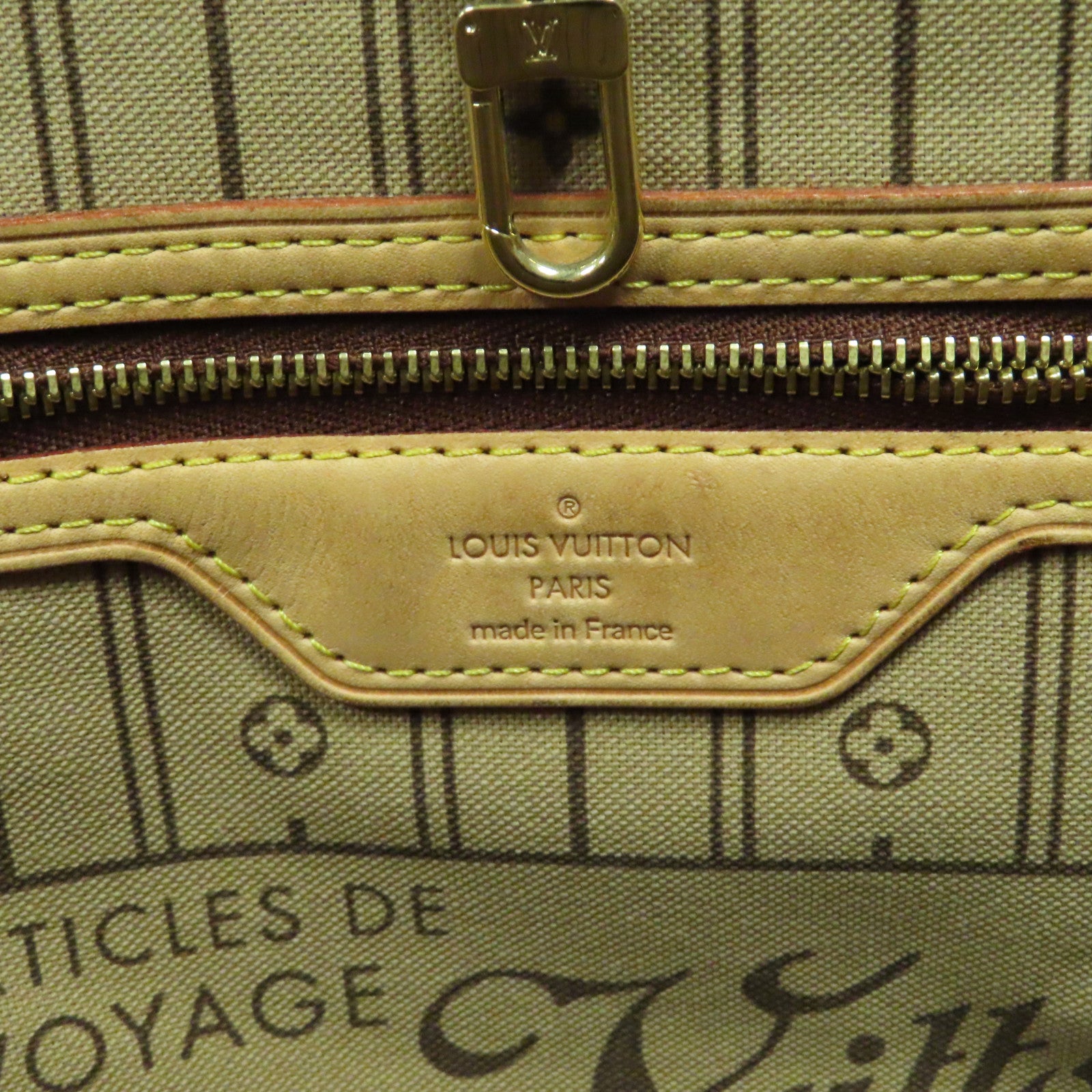 LOUIS VUITTON Monogram Neverfull MM金扣肩背袋啡色