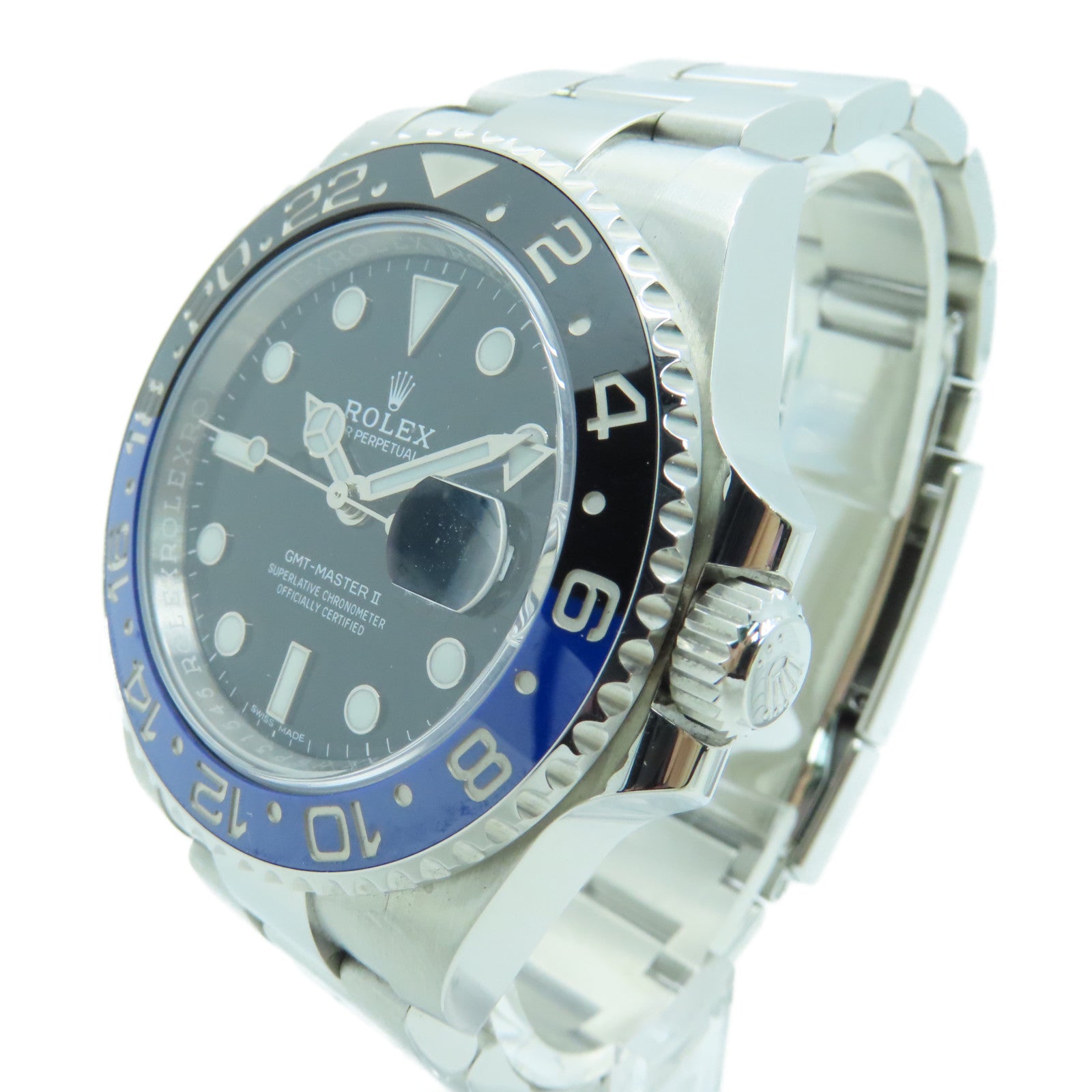 ROLEX GMT MasterⅡ不鏽鋼/18K白金 手錶自動機芯黑色