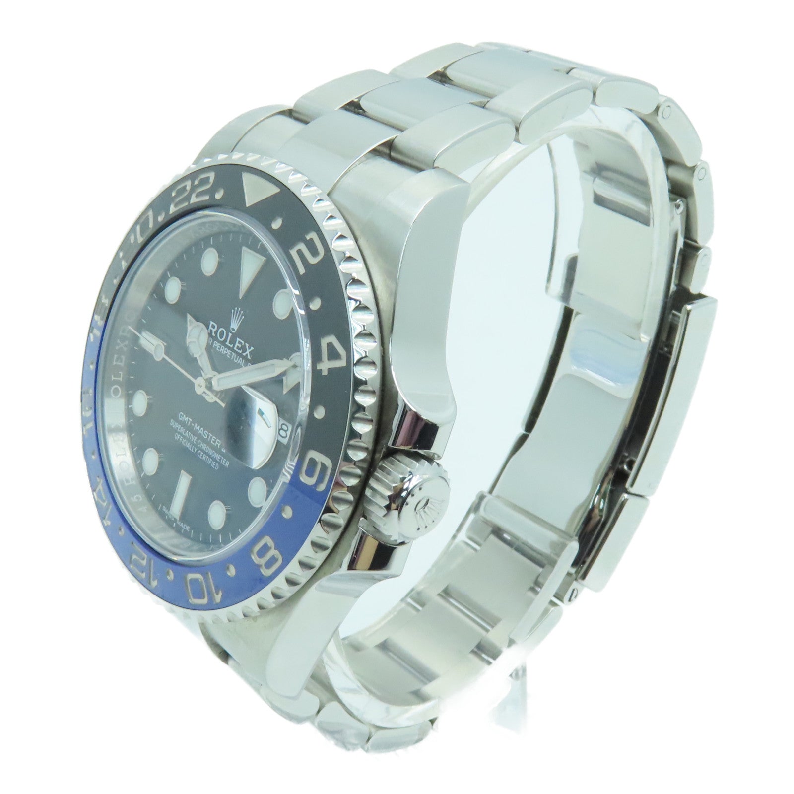 ROLEX GMT MasterⅡ不鏽鋼/18K白金 手錶自動機芯黑色