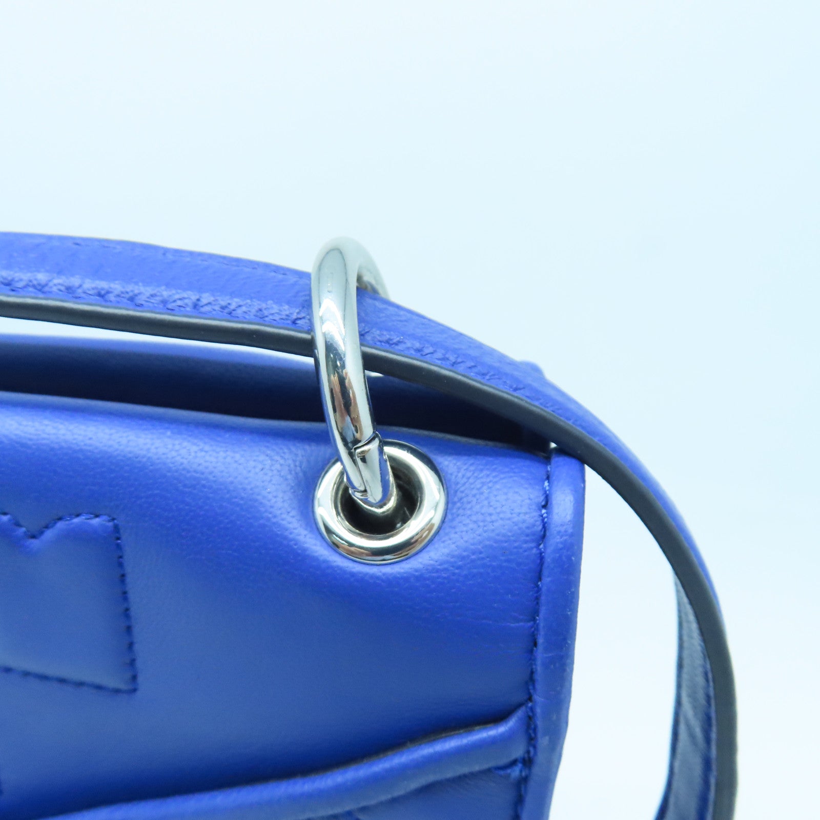 Tory Burch 牛皮皮革Shoulder Bag银扣手挽肩背两用袋蓝色