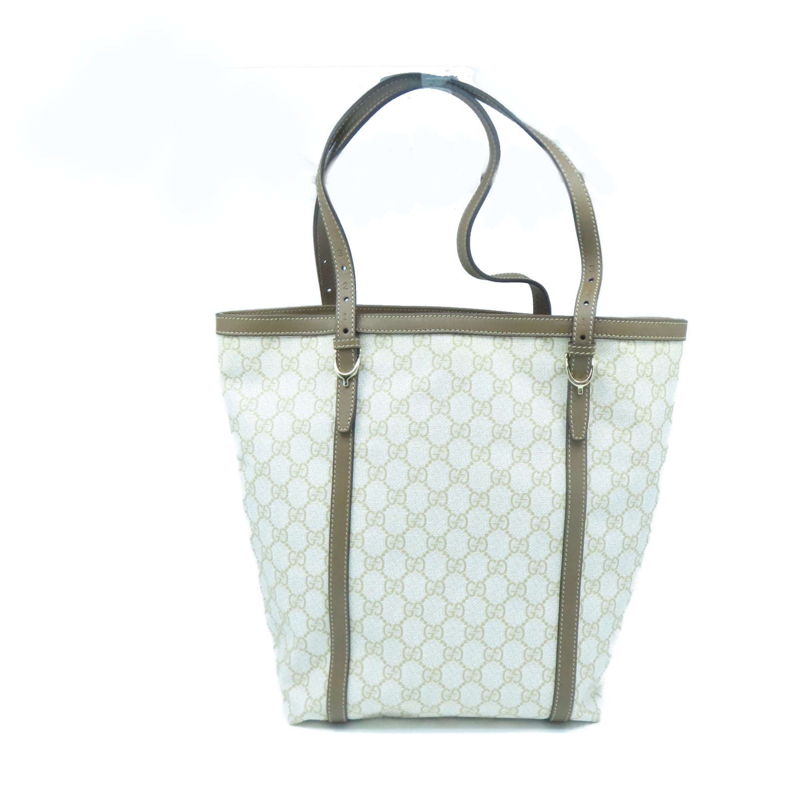 GUCCI 塗層帆布Tote Bag金扣手挽袋白色