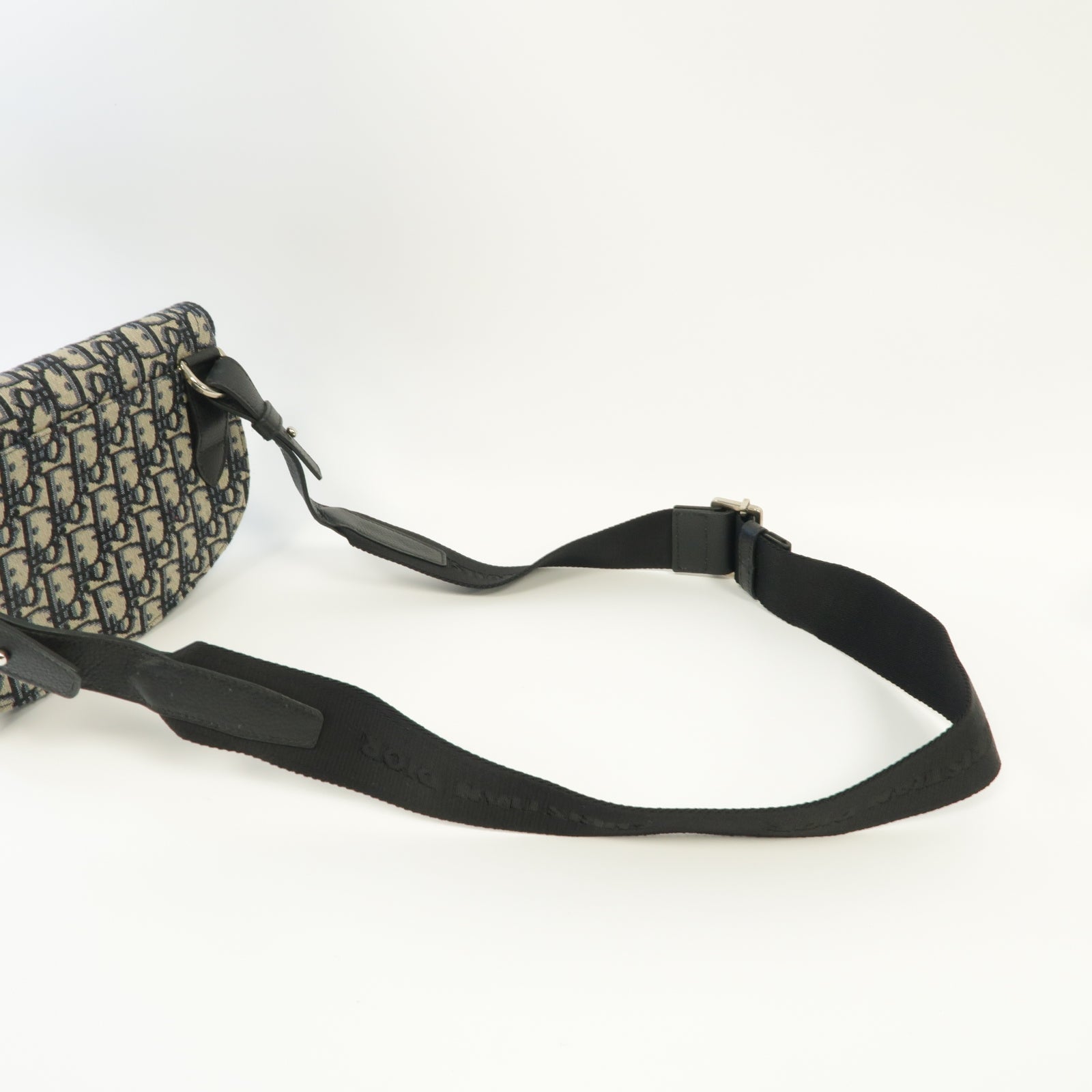Dior 帆布Shoulder Bag銀扣肩背袋藍色