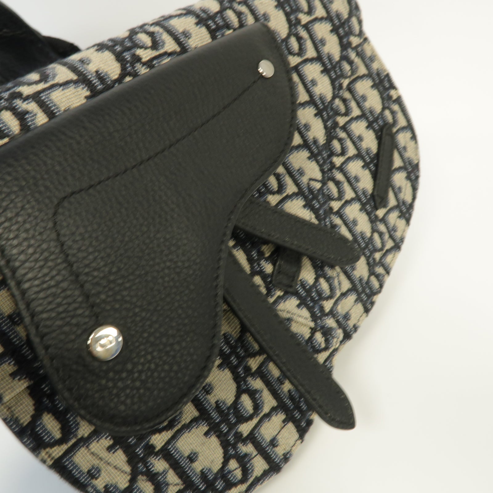 Dior 帆布Shoulder Bag銀扣肩背袋藍色