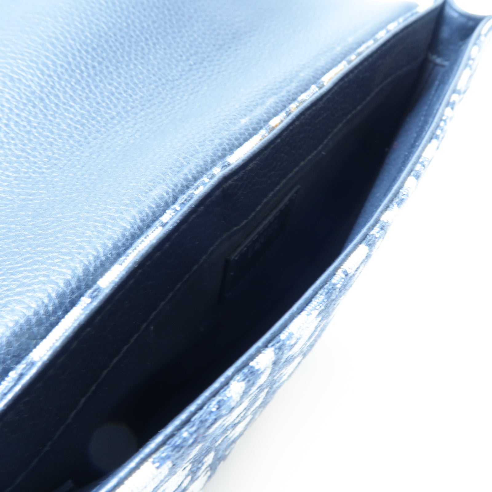 Dior 帆布Shoulder Bag銀扣肩背袋藍色