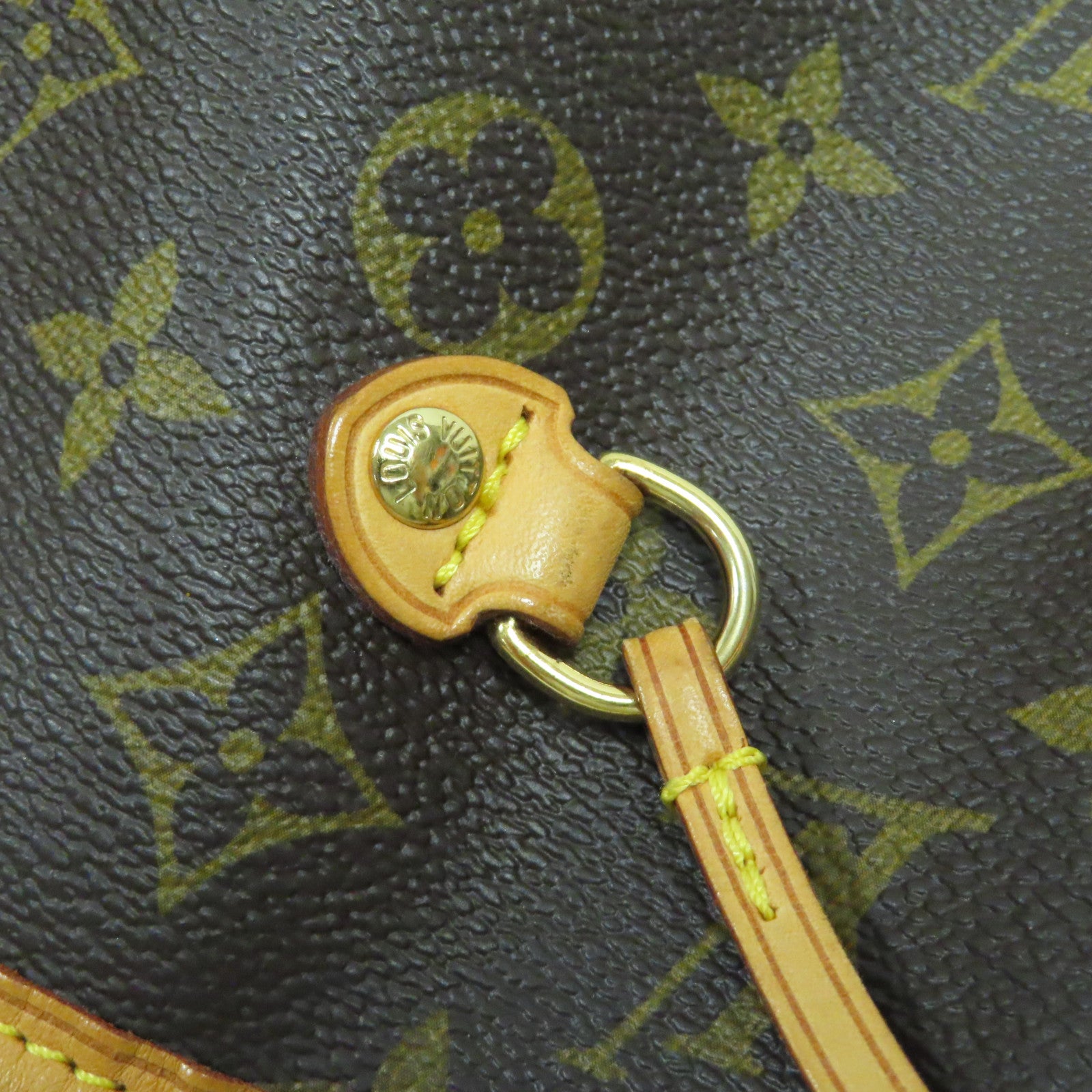 LOUIS VUITTON Monogram Neverfull MM金扣肩背袋啡色