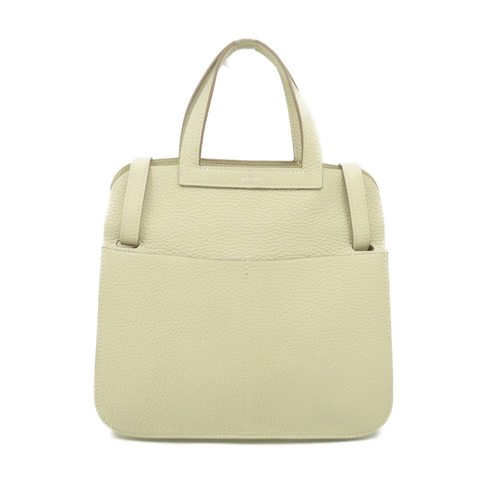 HERMES Clemence皮革Halzan 25 2Way Shoulder Bag銀扣手挽肩背兩用袋Craie奶昔白色