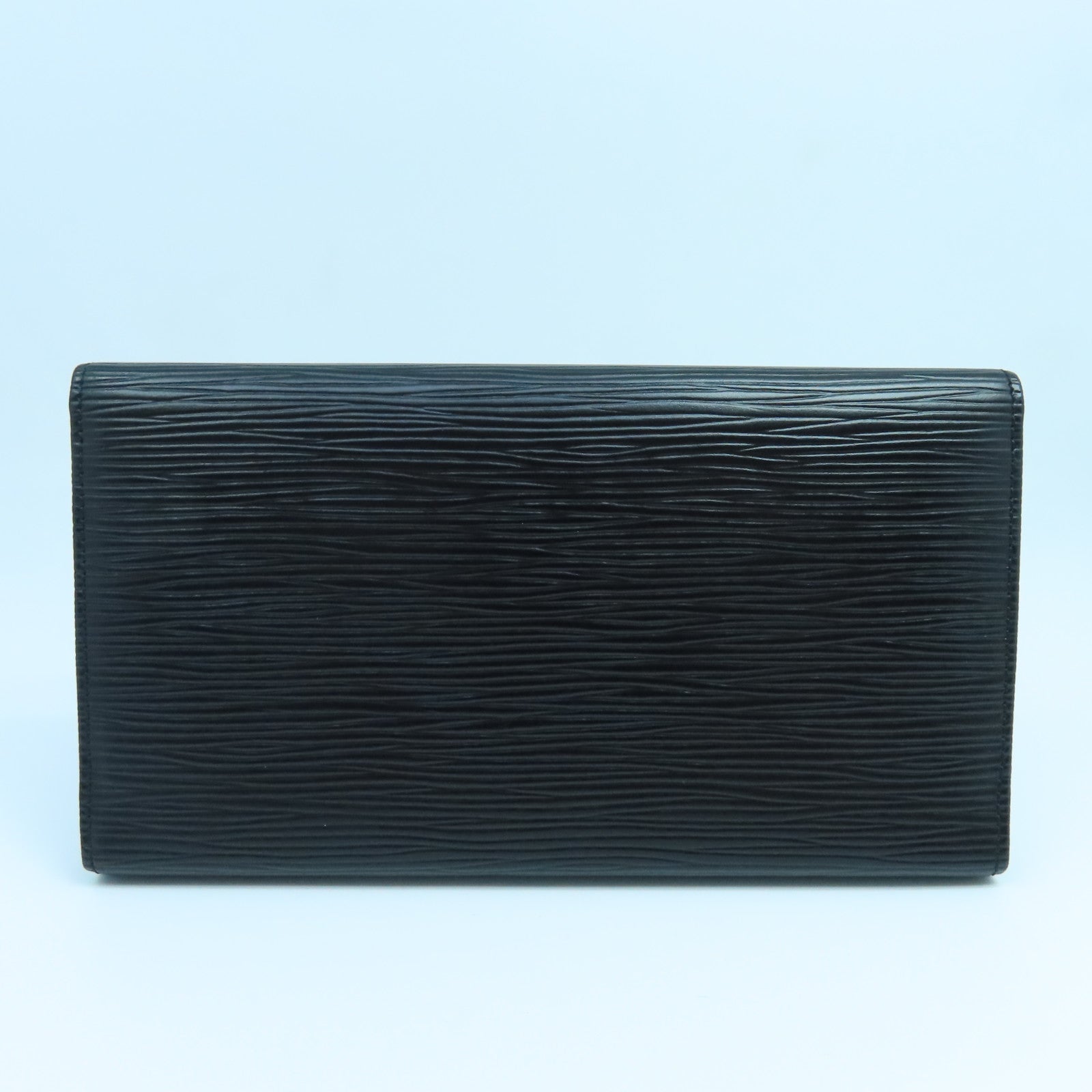 LOUIS VUITTON Epi Trifold Wallet金扣長錢包黑色