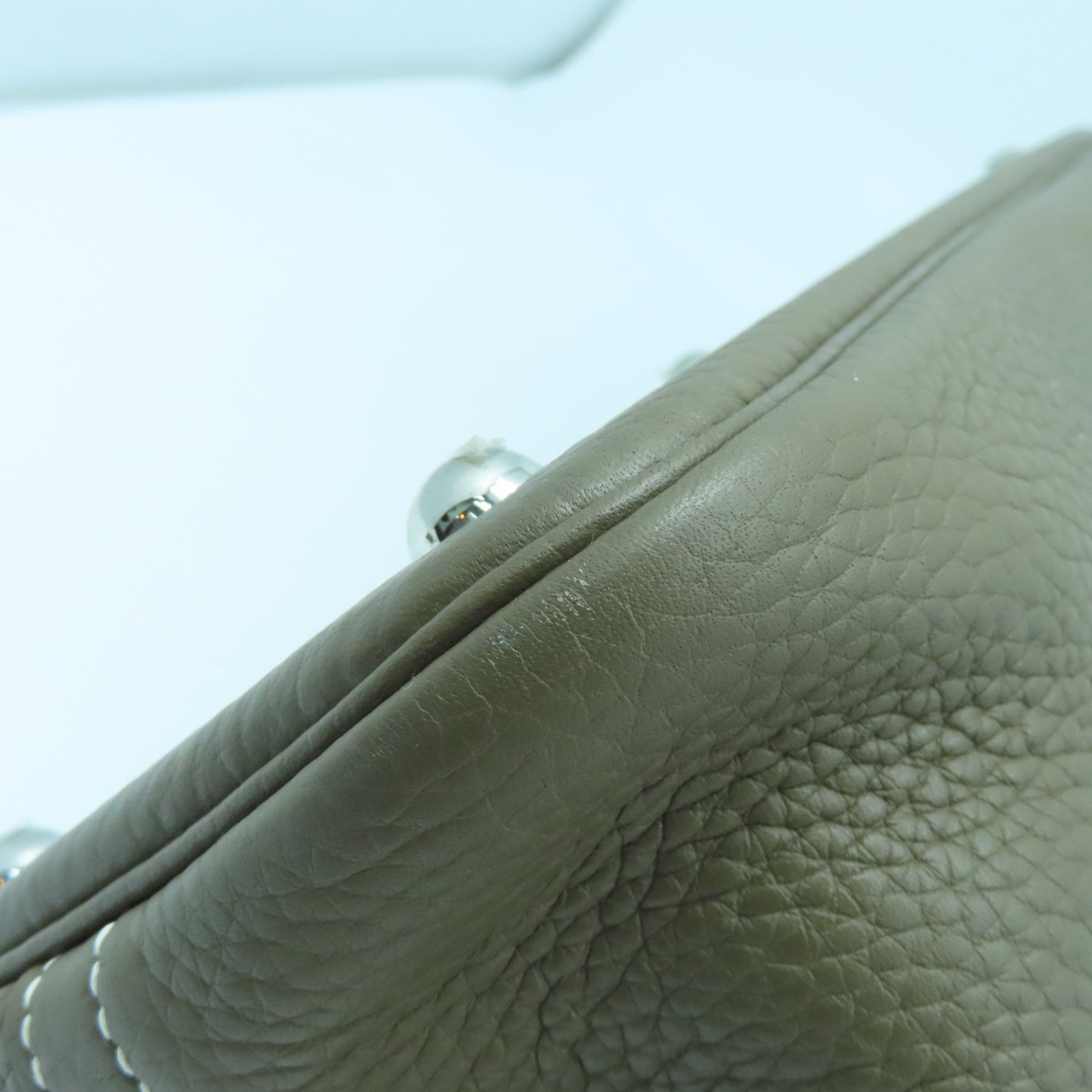 HERMES Clemence皮革Bolide 31銀扣手挽肩背兩用袋大象灰