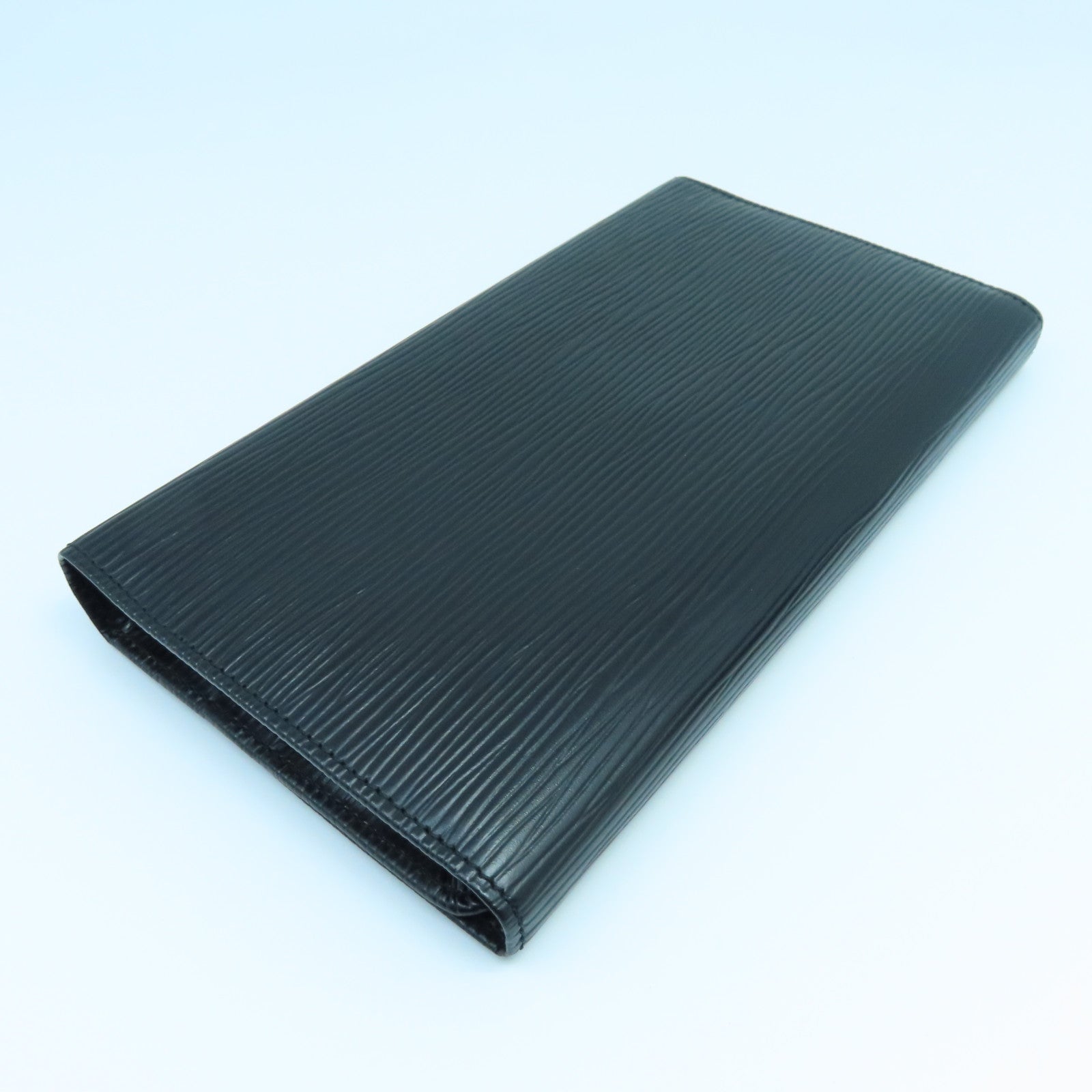 LOUIS VUITTON Epi Trifold Wallet金扣長錢包黑色