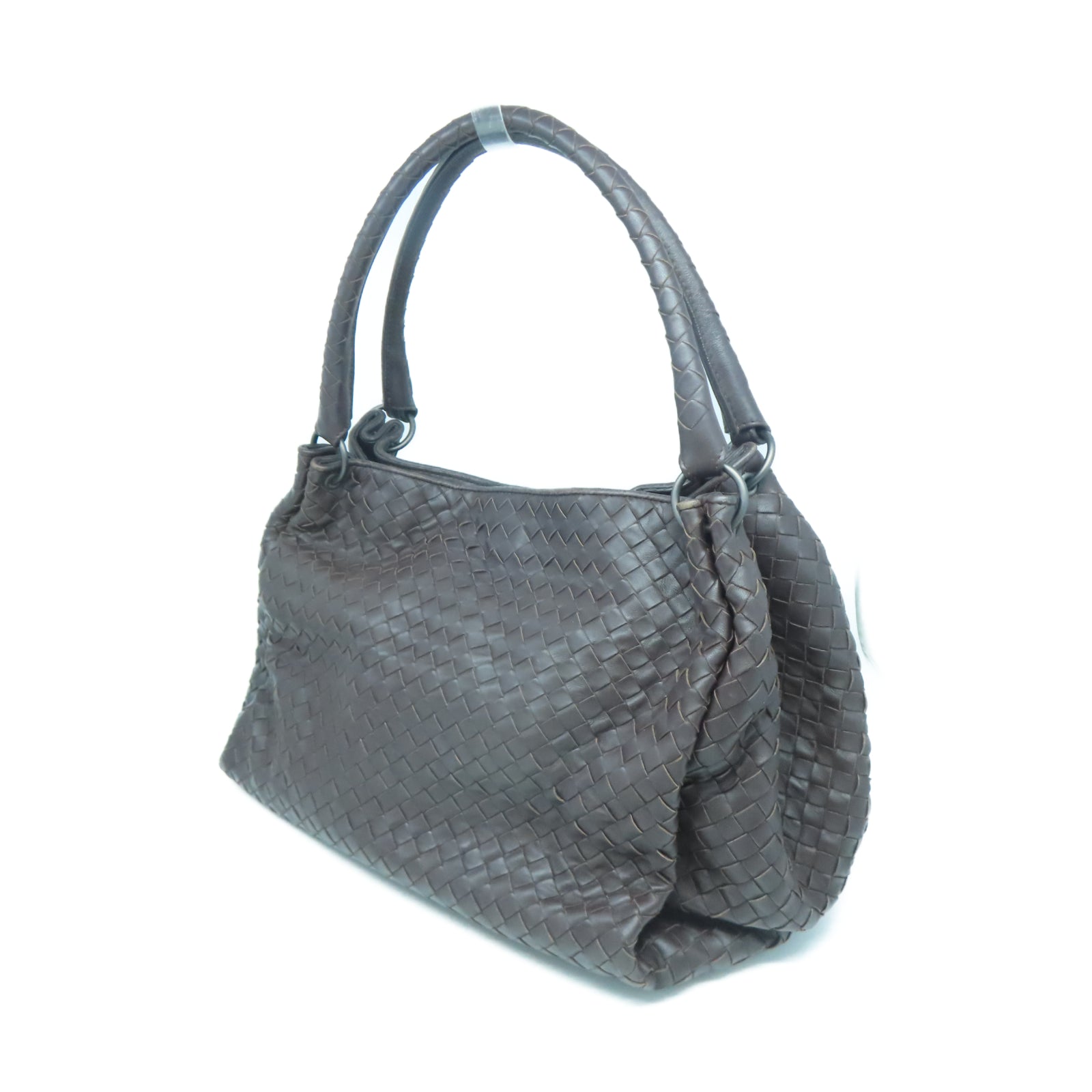 BOTTEGA VENETA 羊皮皮革Shoulder Bag銀扣肩背袋棕色
