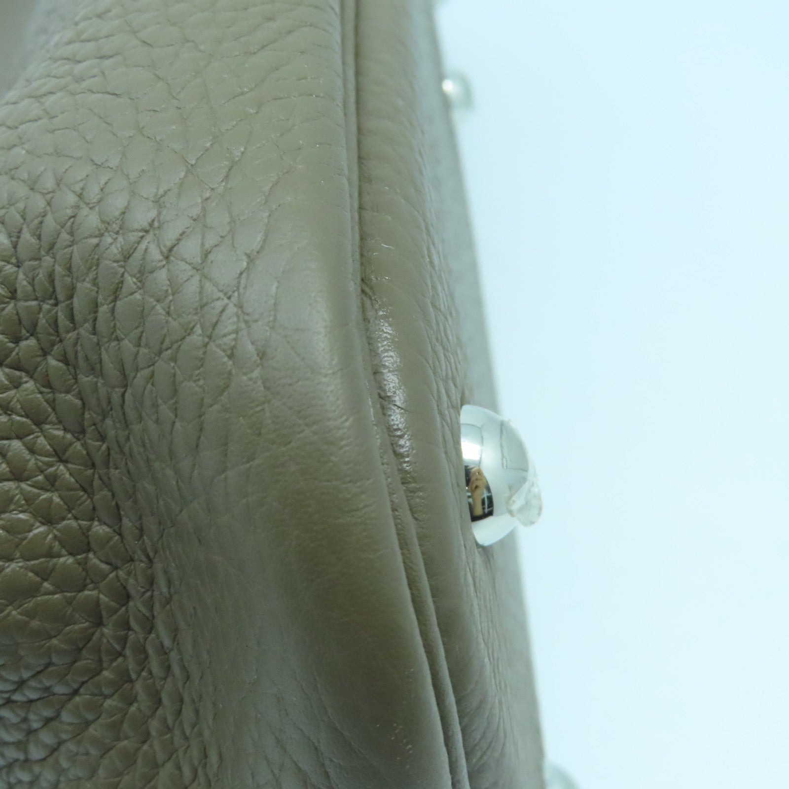 HERMES Clemence皮革Bolide 31銀扣手挽肩背兩用袋大象灰