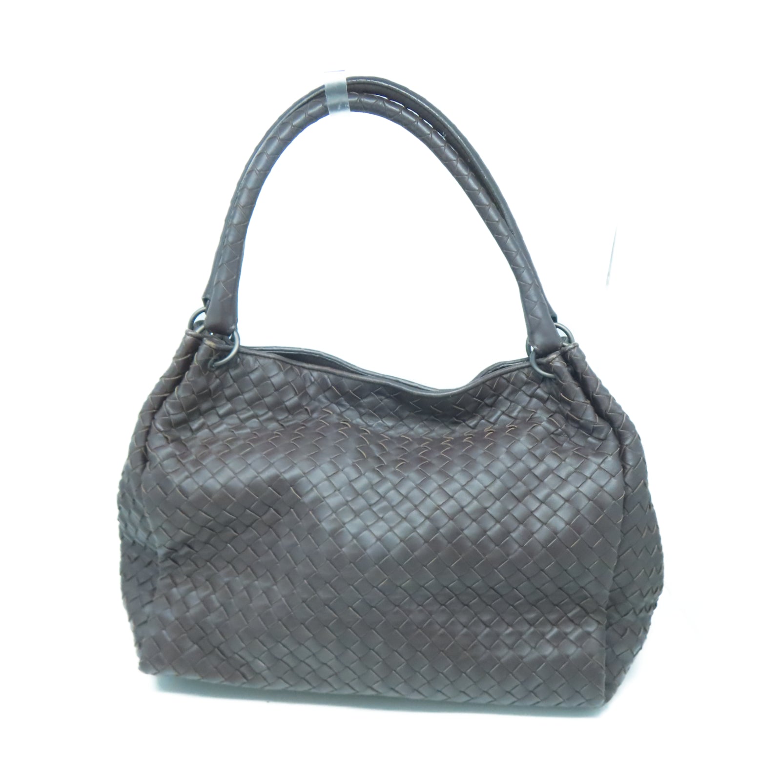 BOTTEGA VENETA 羊皮皮革Shoulder Bag銀扣肩背袋棕色