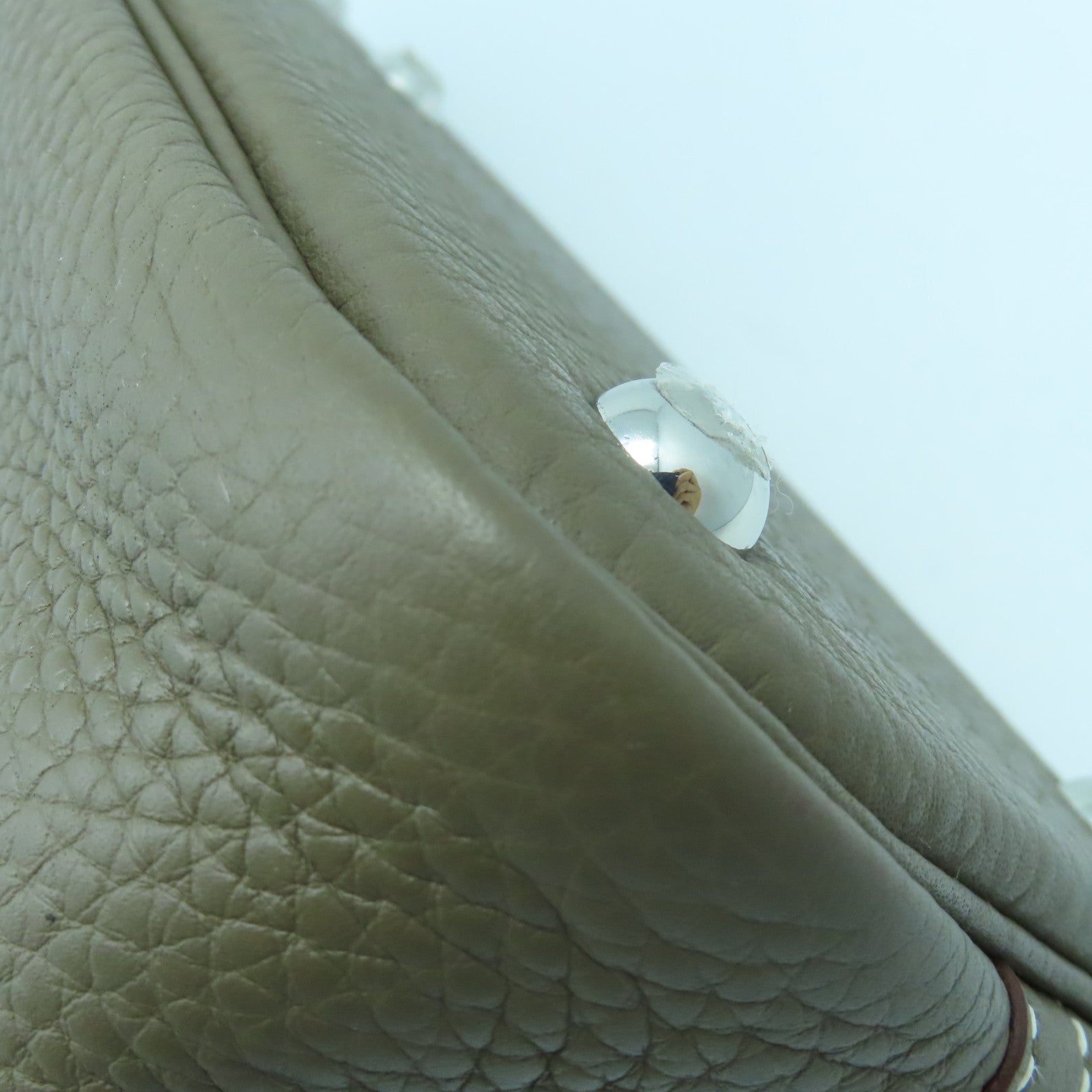 HERMES Clemence皮革Bolide 31銀扣手挽肩背兩用袋大象灰