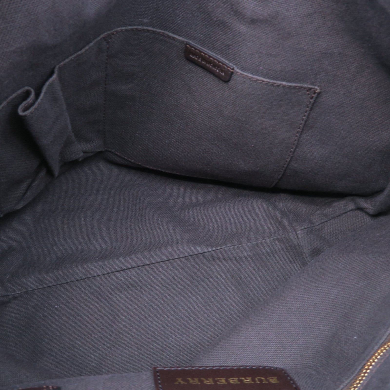 BURBERRY 塗層帆布Salisbury Tote Haymarket金扣手挽袋棕色