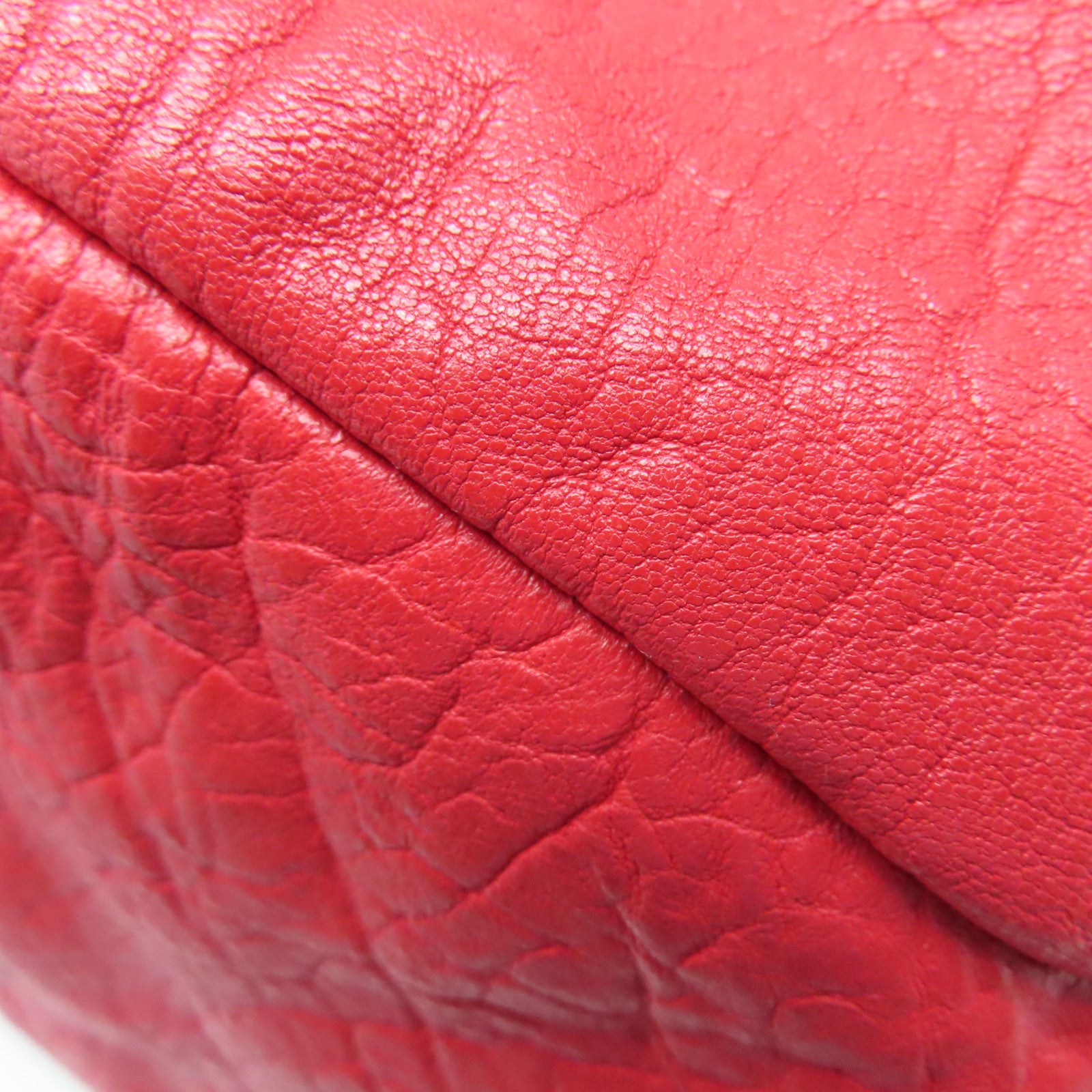 GIVENCHY Red leather Hand Bag with silver buckle