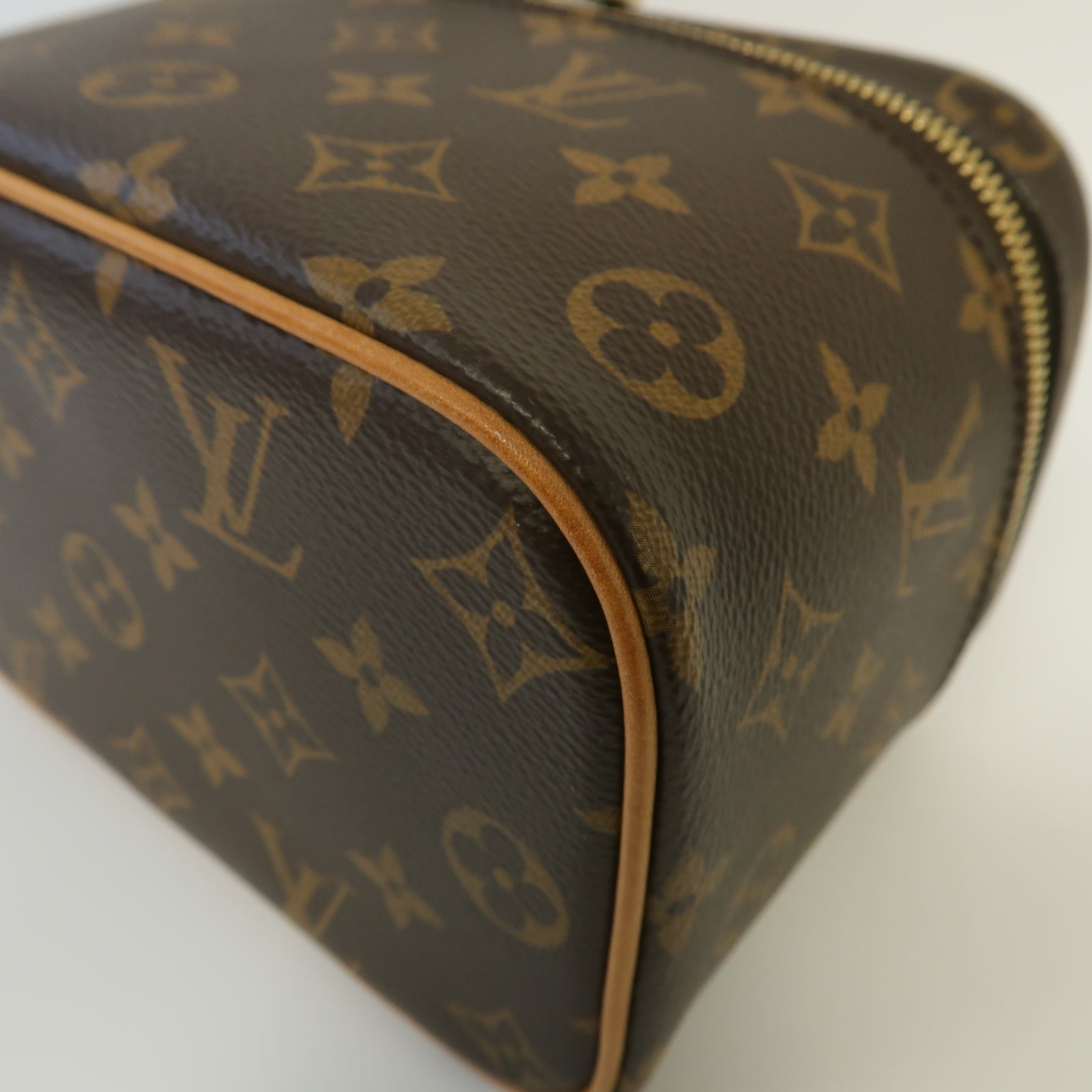LOUIS VUITTON Monogram Nice Mini金扣化妝袋啡色