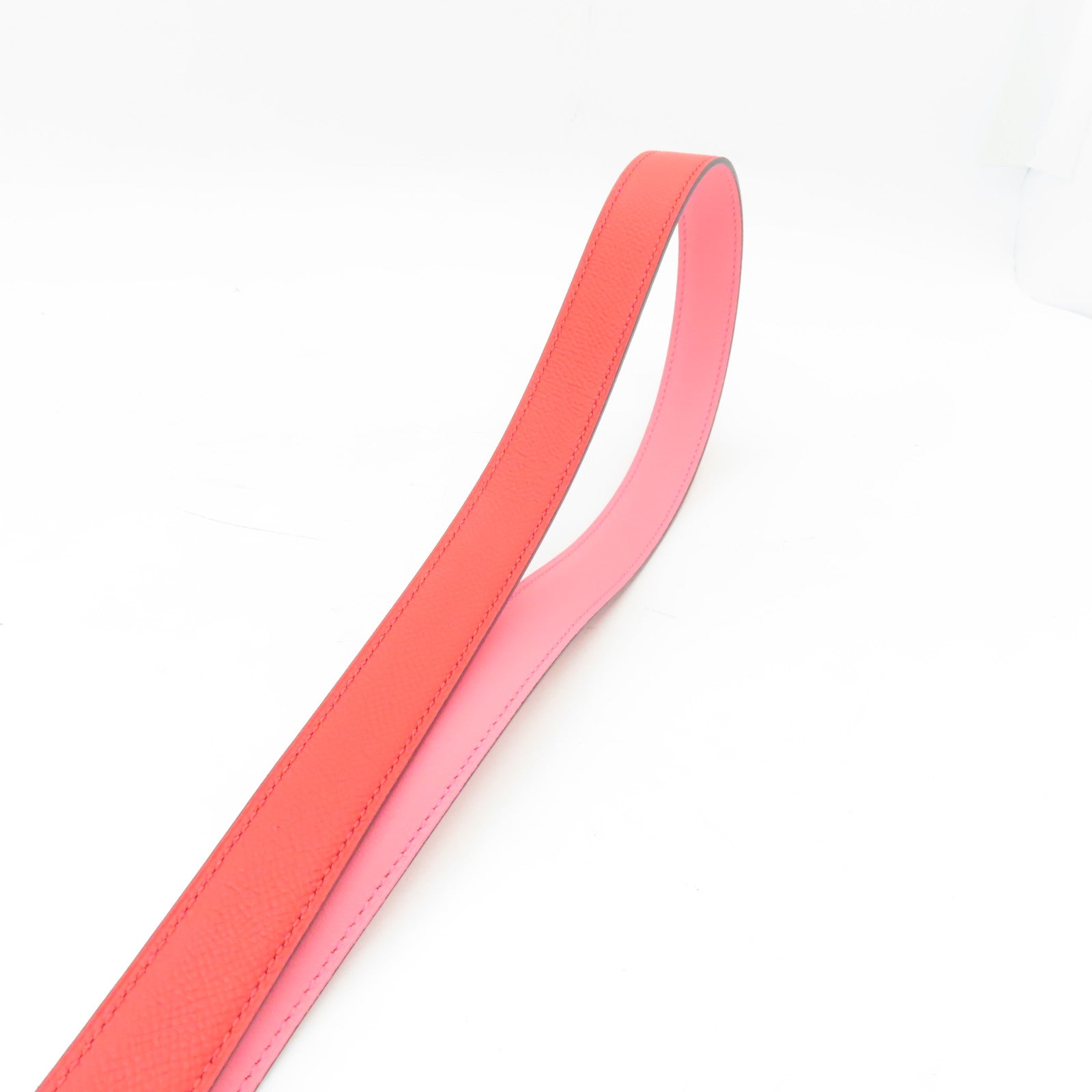 HERMES Veau Epsom Leather Belt 80cm Gold Buckle Belt Heart Red/Candy Pink