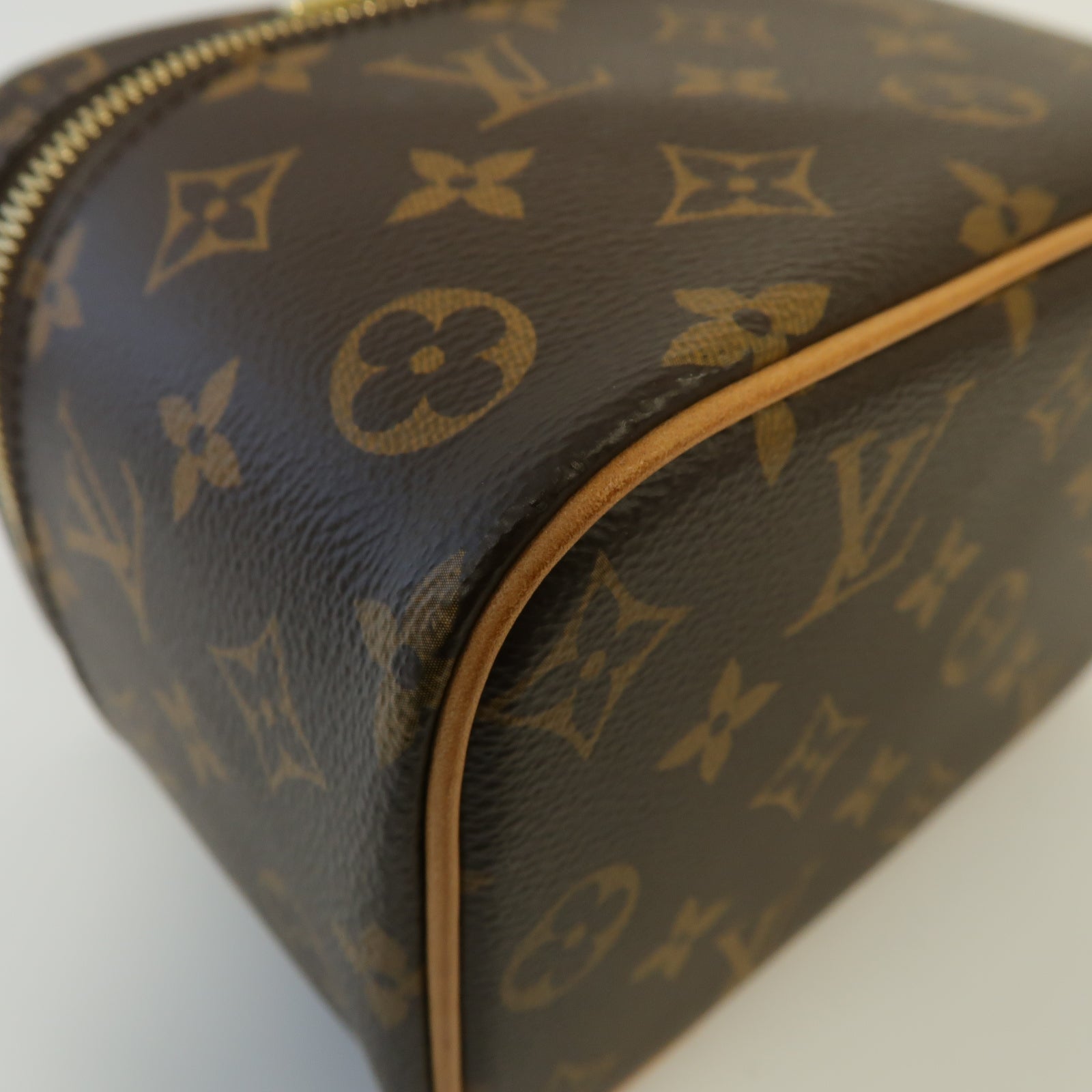 LOUIS VUITTON Monogram Nice Mini金扣化妝袋啡色