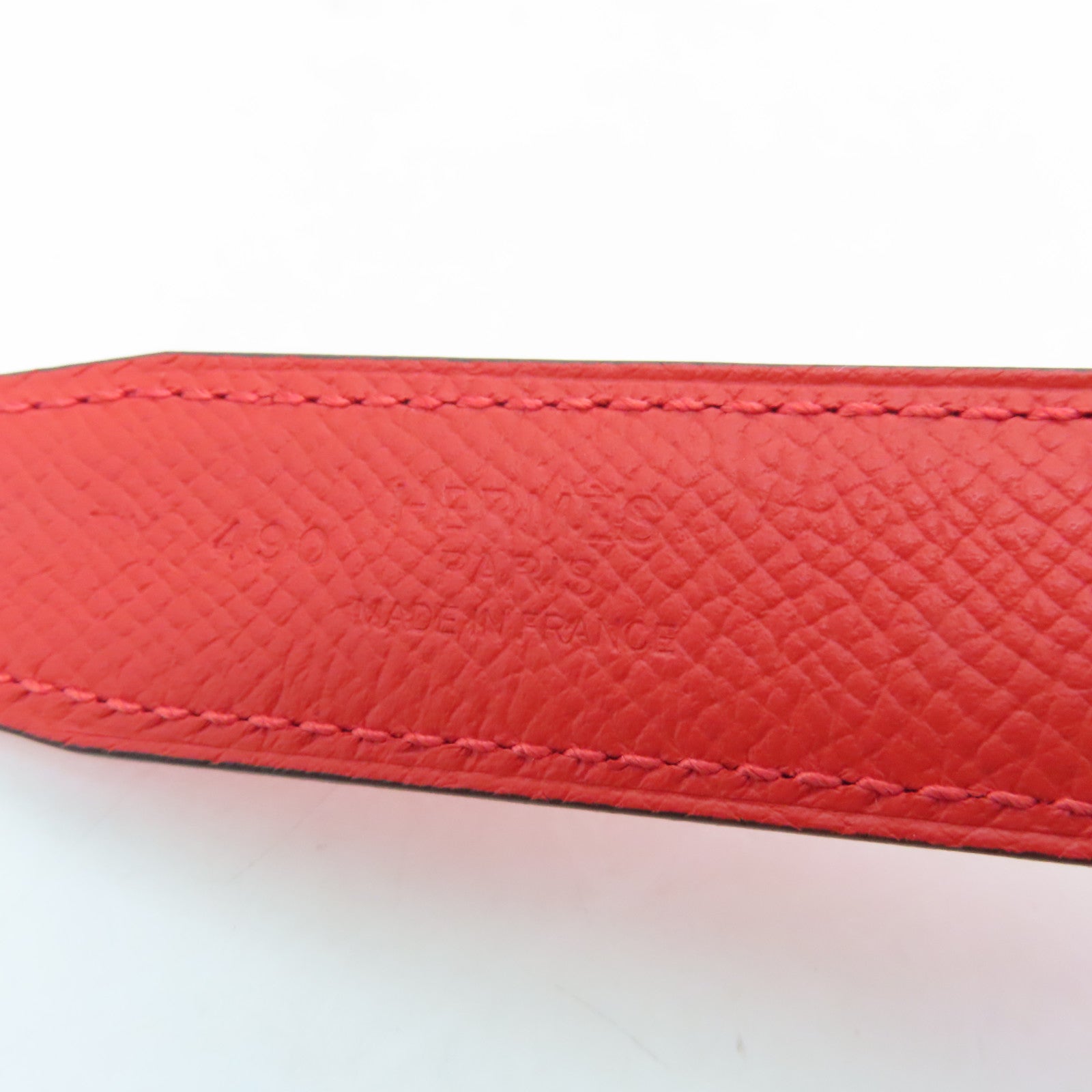 HERMES Veau Epsom Leather Belt 80cm Gold Buckle Belt Heart Red/Candy Pink