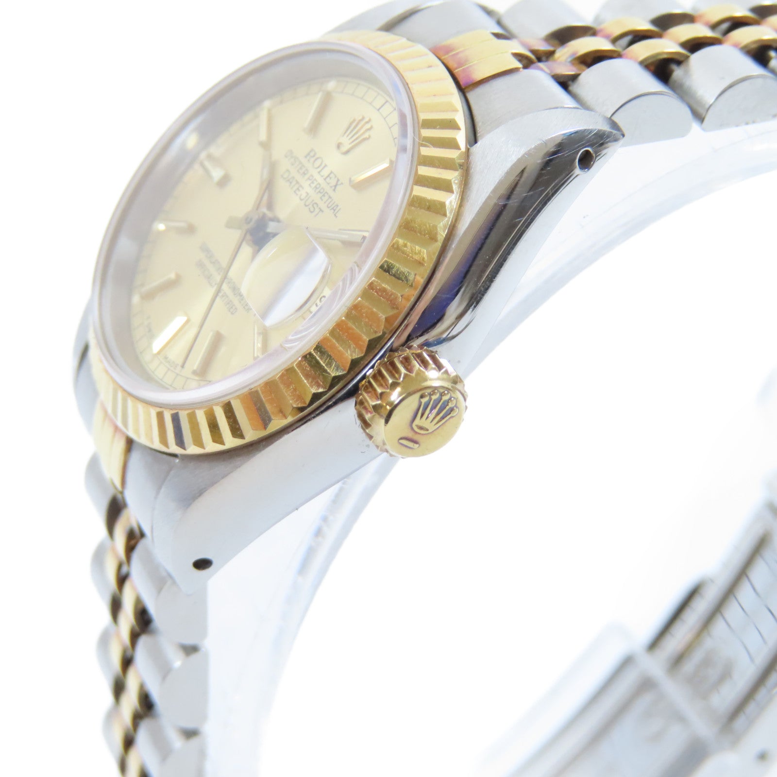 ROLEX 18K黃金Datejust不鏽鋼手錶自動機芯金色
