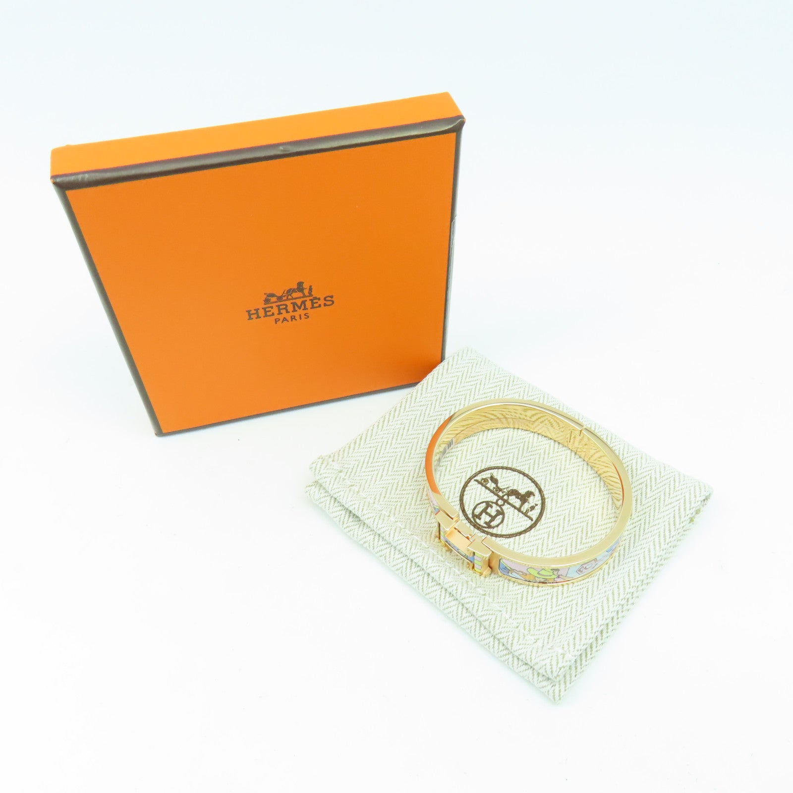 HERMES 金屬H Bangle手環金色
