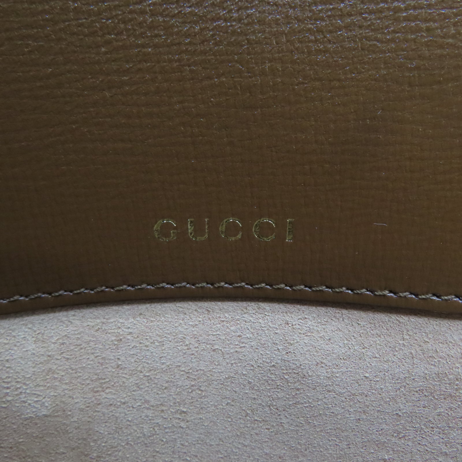 GUCCI 塗層帆布Horsebit 1955金扣肩背袋啡色