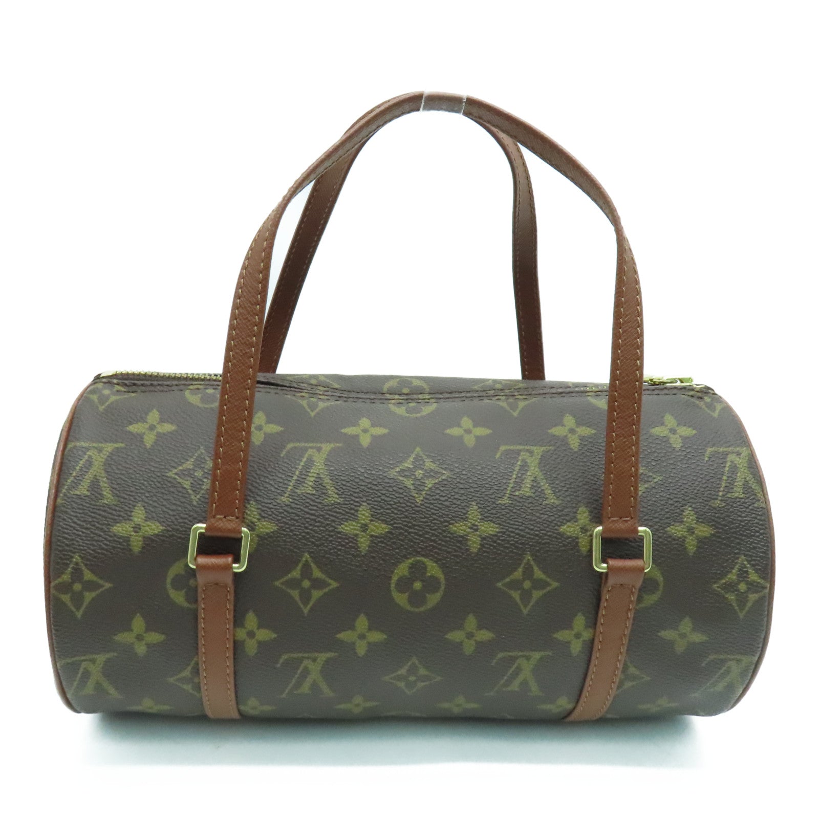 LOUIS VUITTON Monogram Papillon MM肩背袋金扣啡色