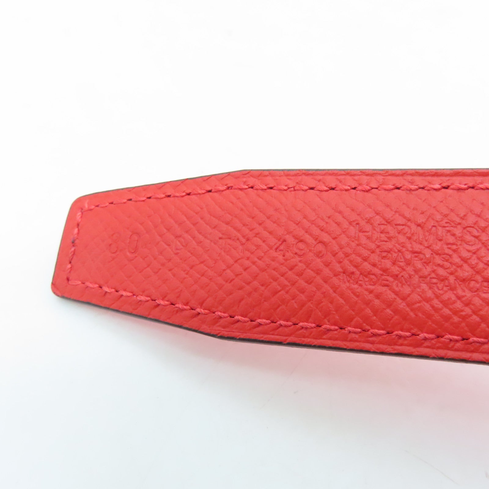 HERMES Veau Epsom Leather Belt 80cm Gold Buckle Belt Heart Red/Candy Pink
