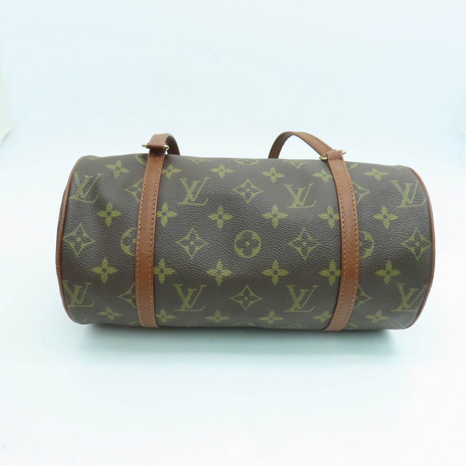 LOUIS VUITTON Monogram Papillon MM肩背袋金扣啡色