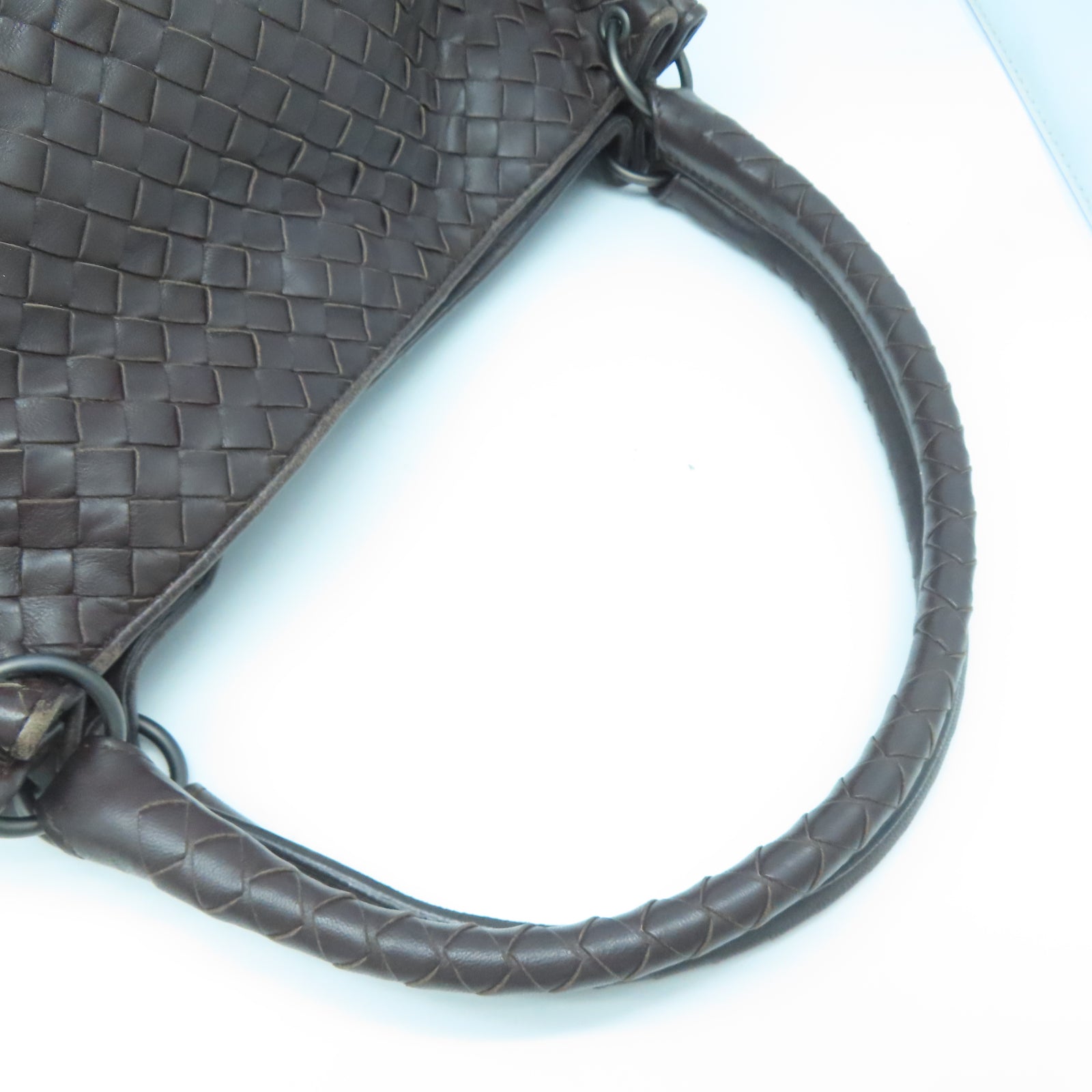 BOTTEGA VENETA 羊皮皮革Shoulder Bag銀扣肩背袋棕色