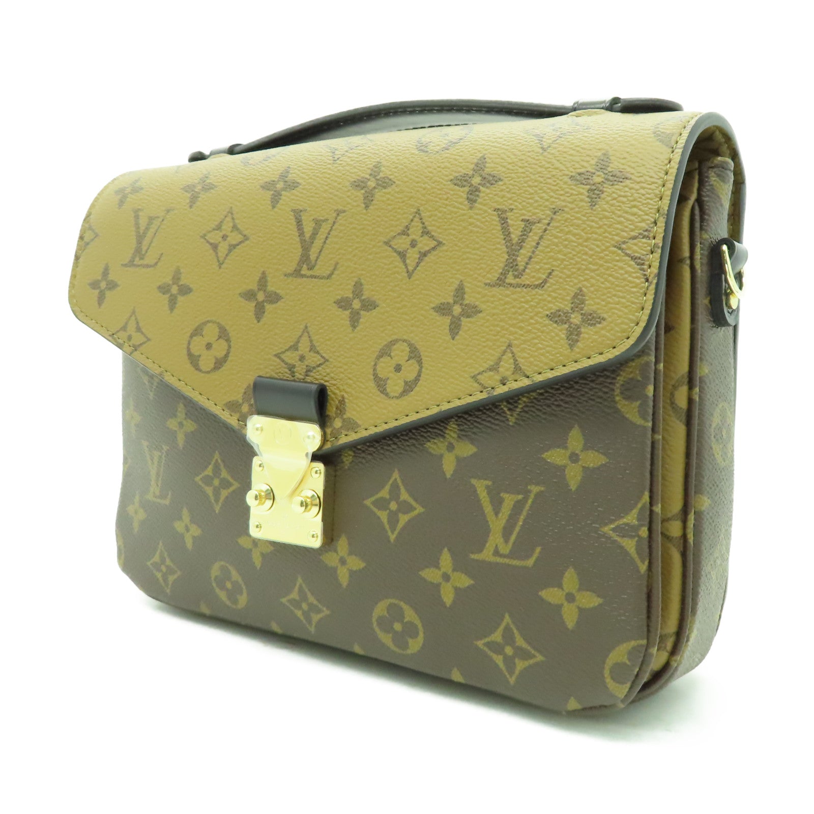LOUIS VUITTON Monogram Reverse Pochette Metis金扣手挽肩背兩用袋啡色