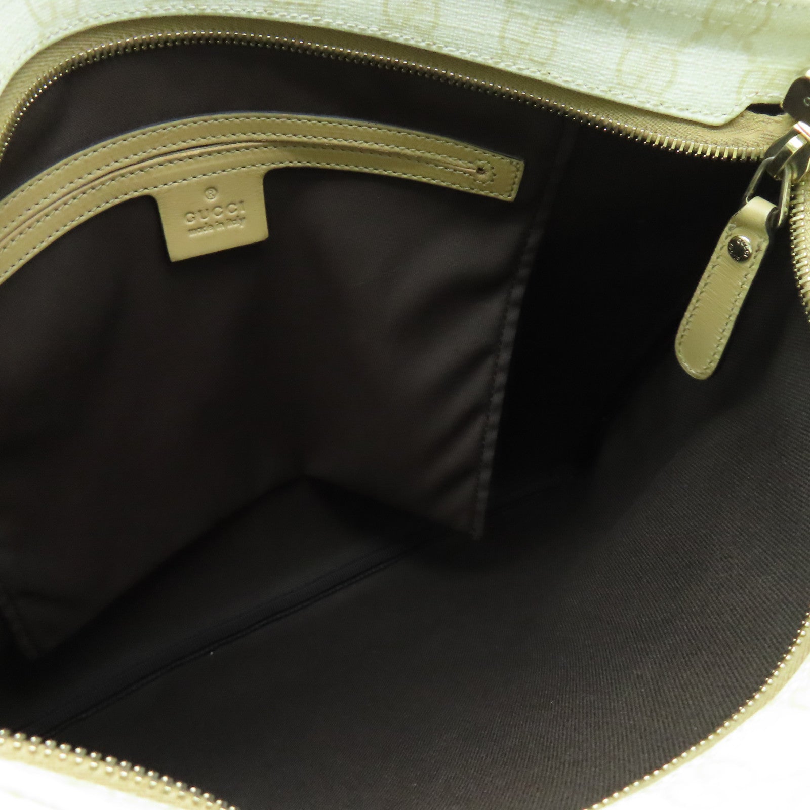 GUCCI 【激減優惠】塗層帆布Shoulder Bag金扣肩背袋米色/白色