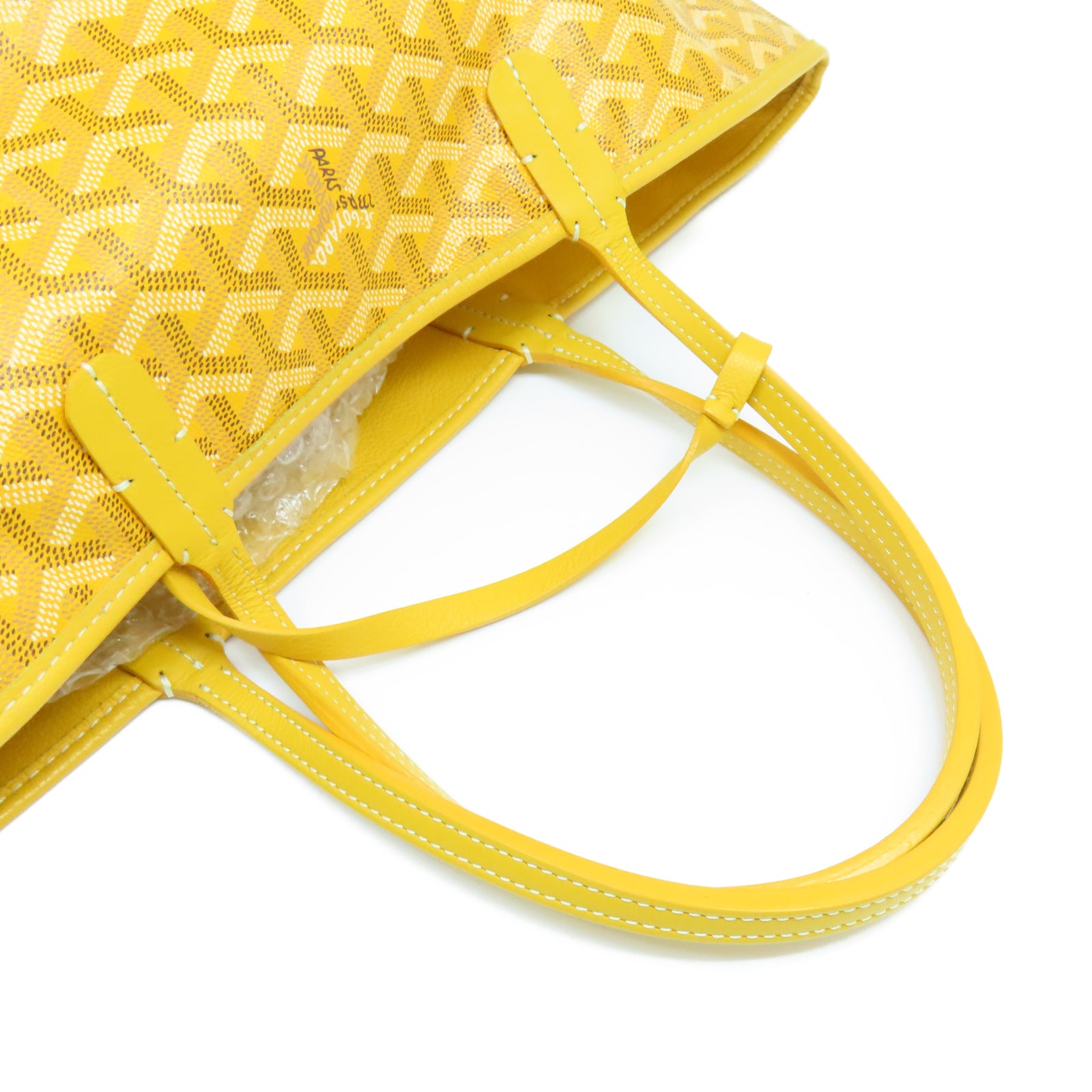 GOYARD coated canvas Anjou PM Bag silver buckle shoulder bag yellow