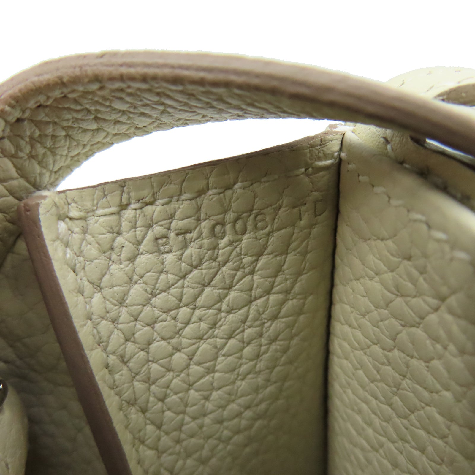 HERMES Clemence皮革Halzan 25 2Way Shoulder Bag銀扣手挽肩背兩用袋Craie奶昔白色