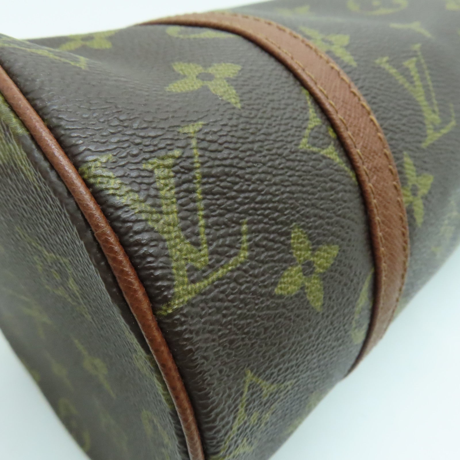 LOUIS VUITTON Monogram Papillon MM肩背袋金扣啡色