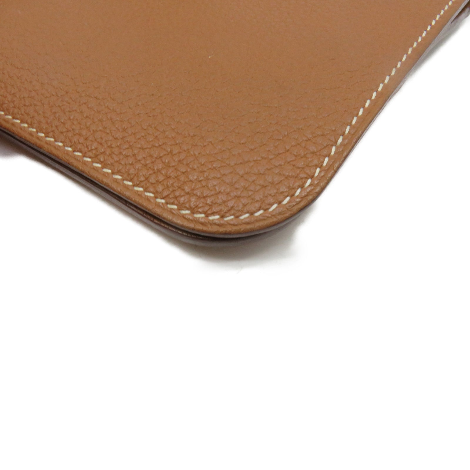 HERMES Togo皮革Dogon GM Long wallet銀扣長錢包Gold啡色