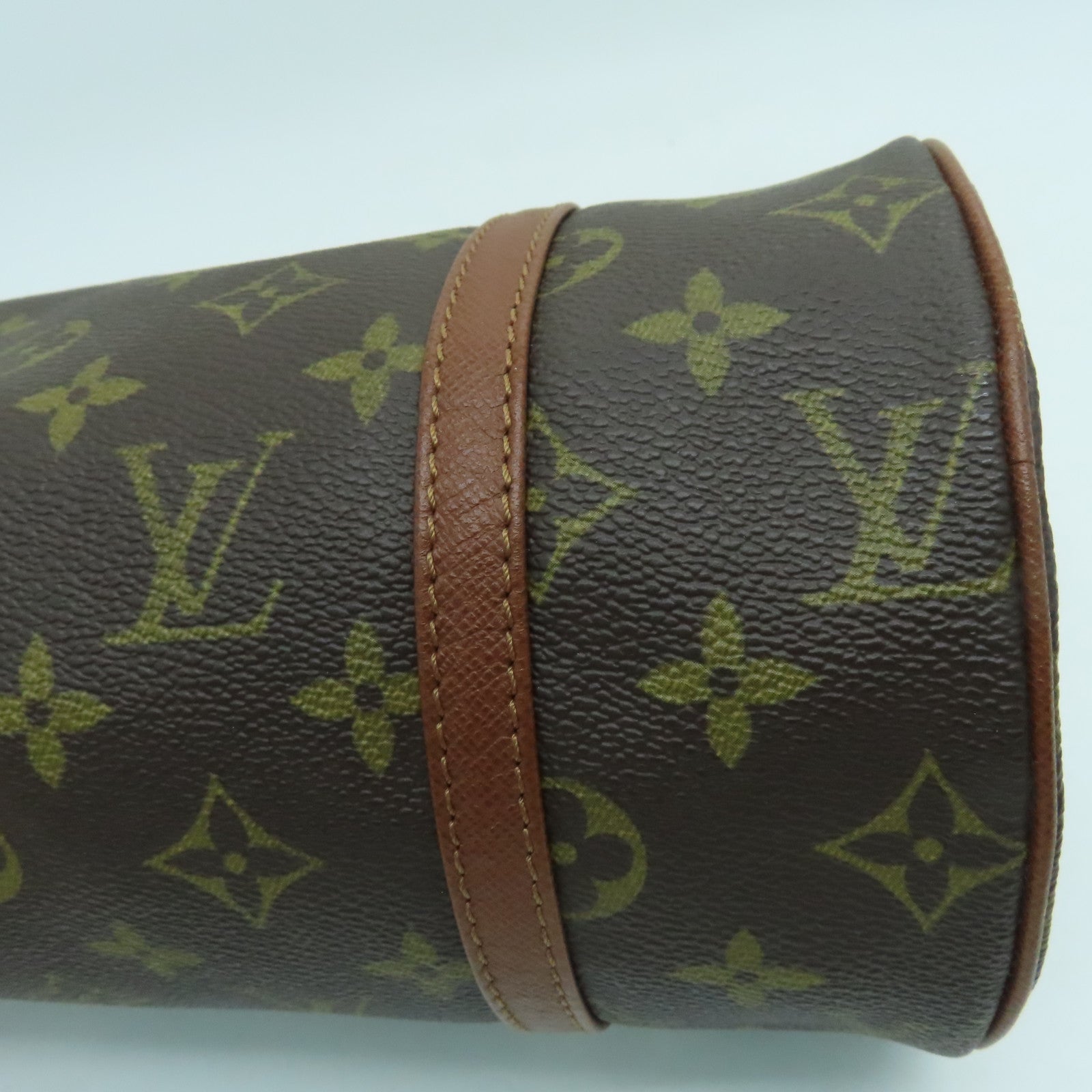 LOUIS VUITTON Monogram Papillon MM肩背袋金扣啡色