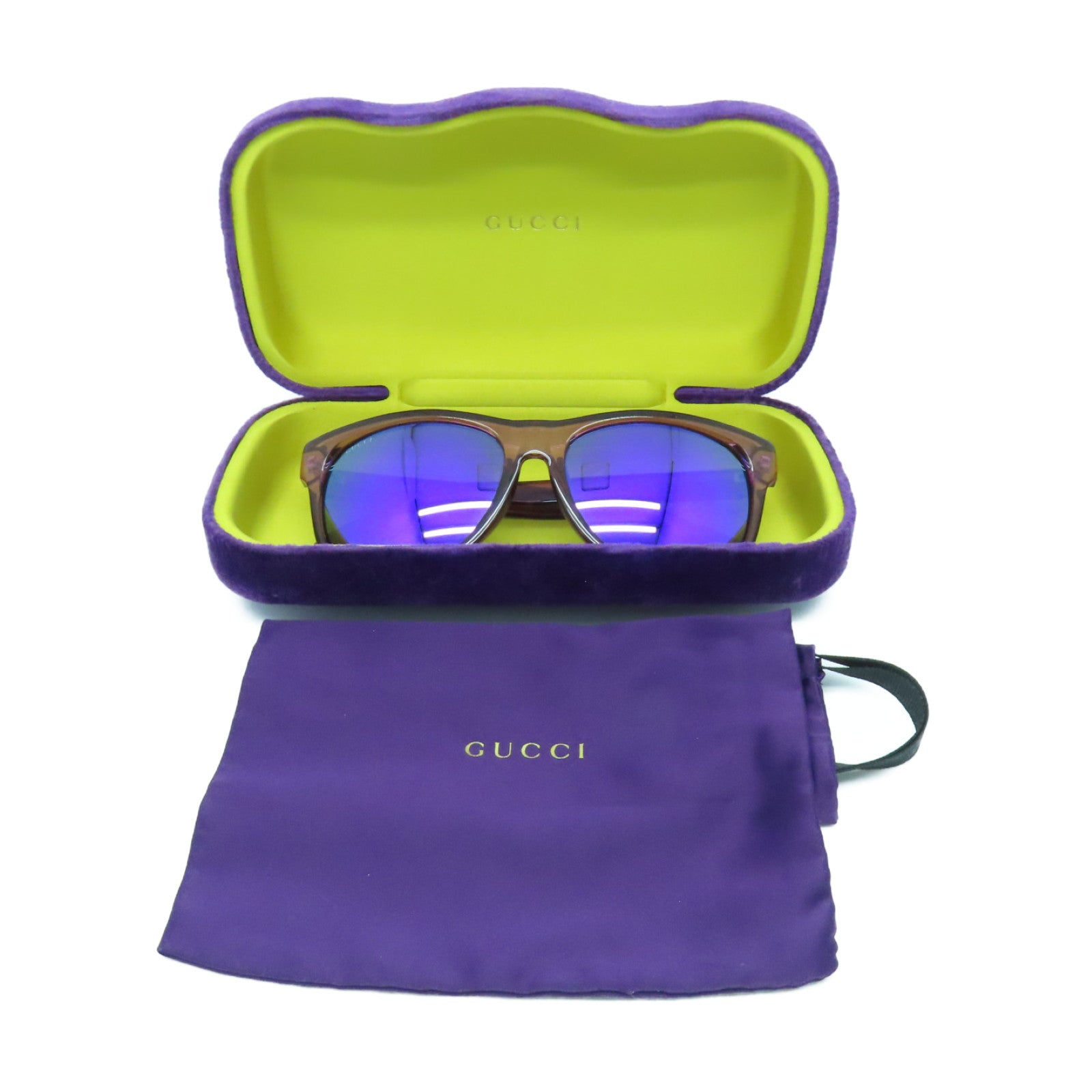 GUCCI PVC Sunglasses silver buckle sunglasses purple