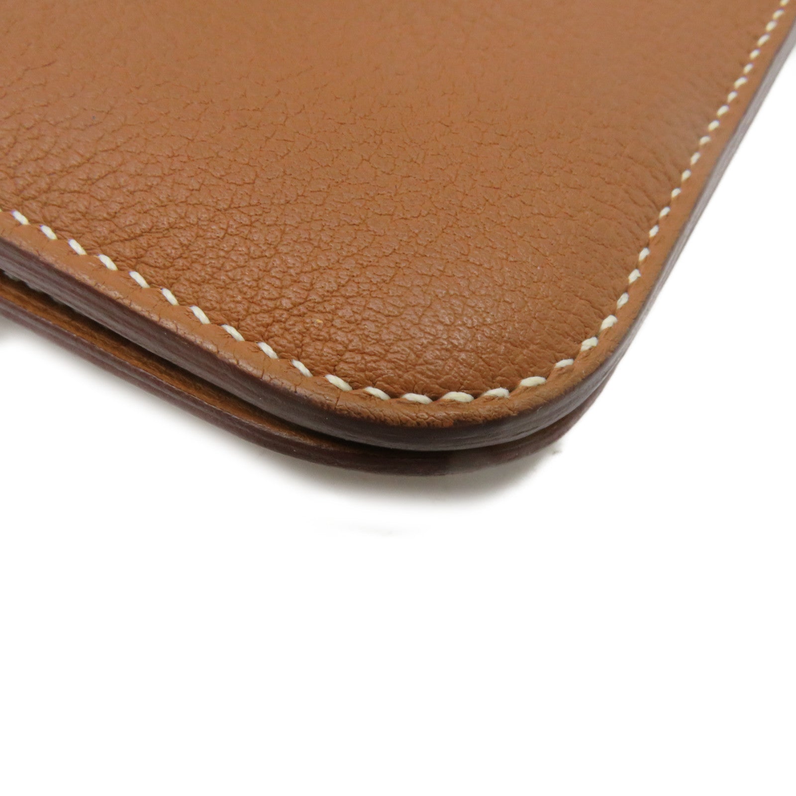 HERMES Togo皮革Dogon GM Long wallet銀扣長錢包Gold啡色