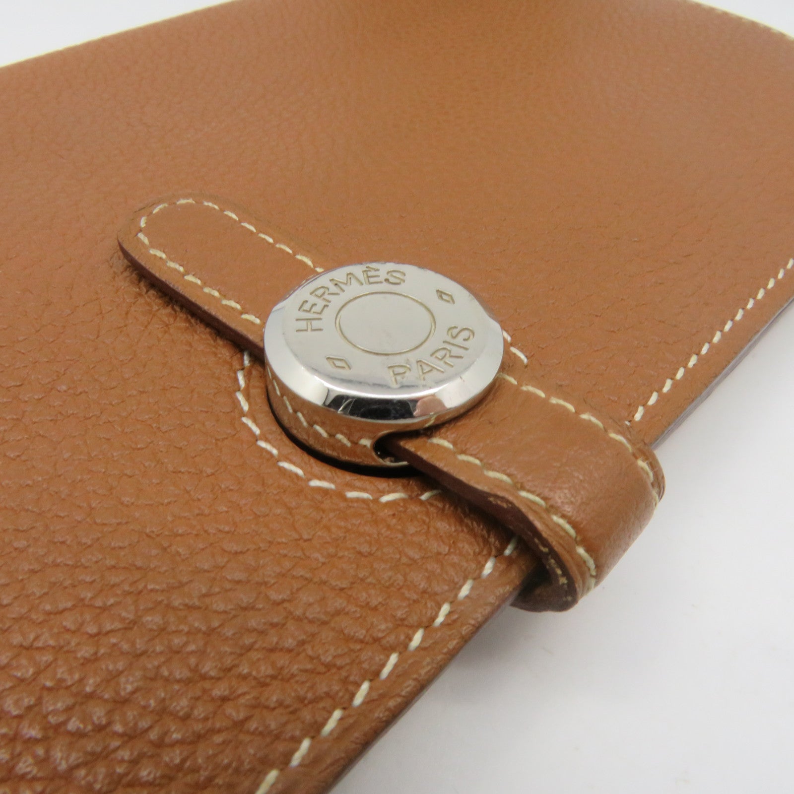 HERMES Togo皮革Dogon GM Long wallet銀扣長錢包Gold啡色